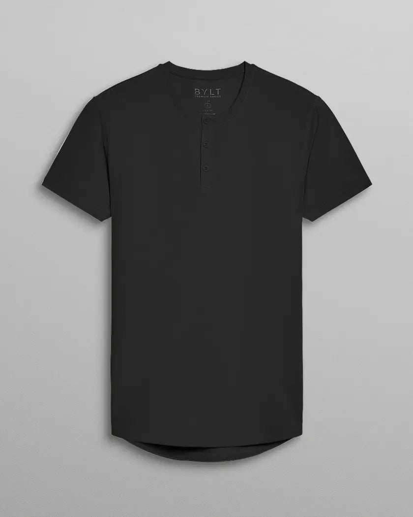 Henley Drop-Cut: LUX - Black