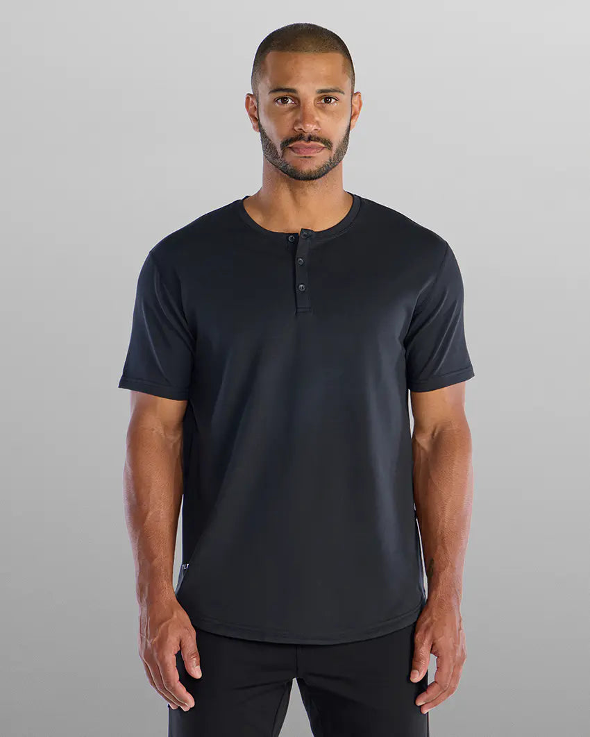 Henley Drop-Cut: LUX - Black
