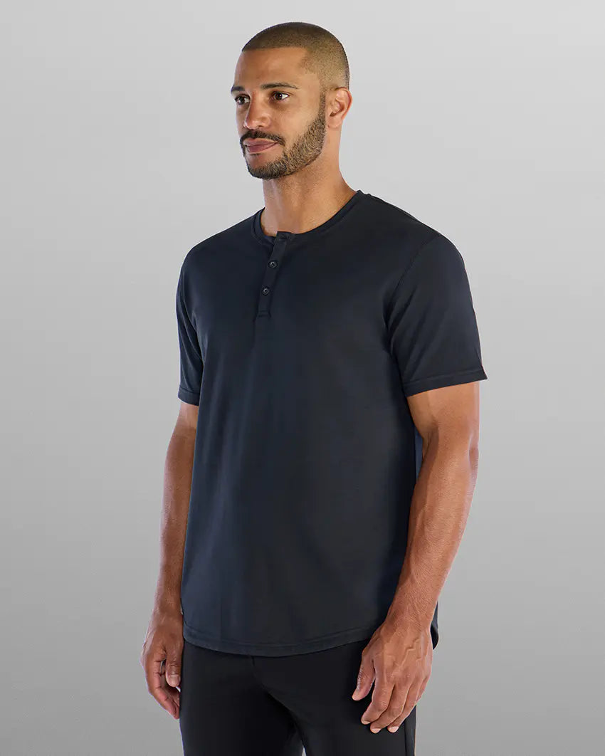 Henley Drop-Cut: LUX - Black
