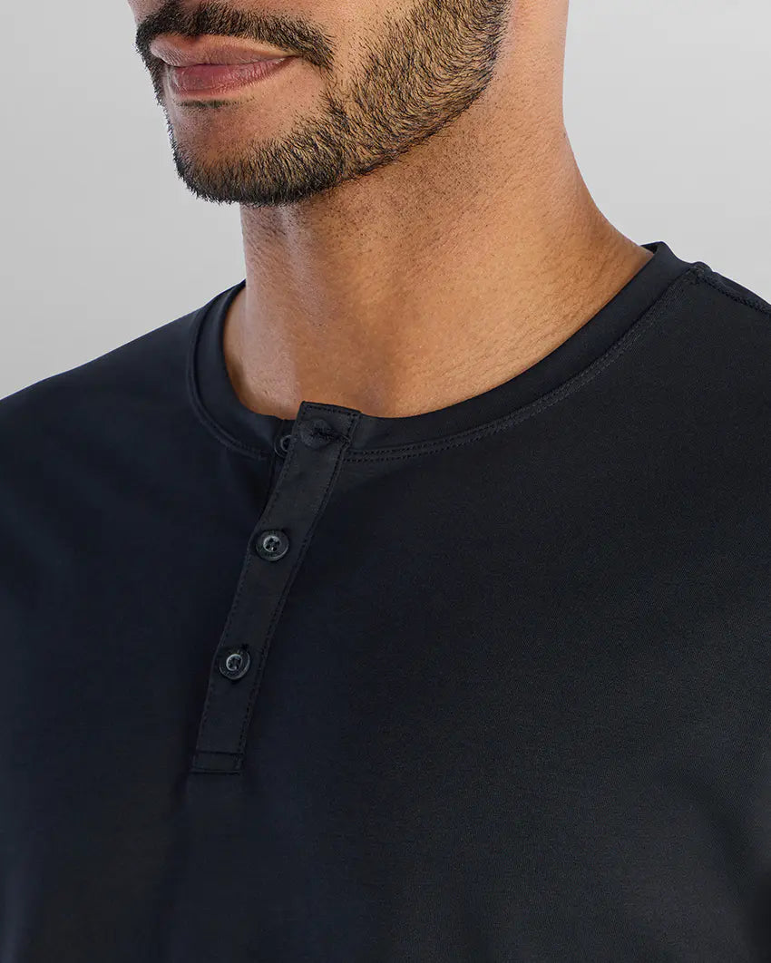 Henley Drop-Cut: LUX - Black