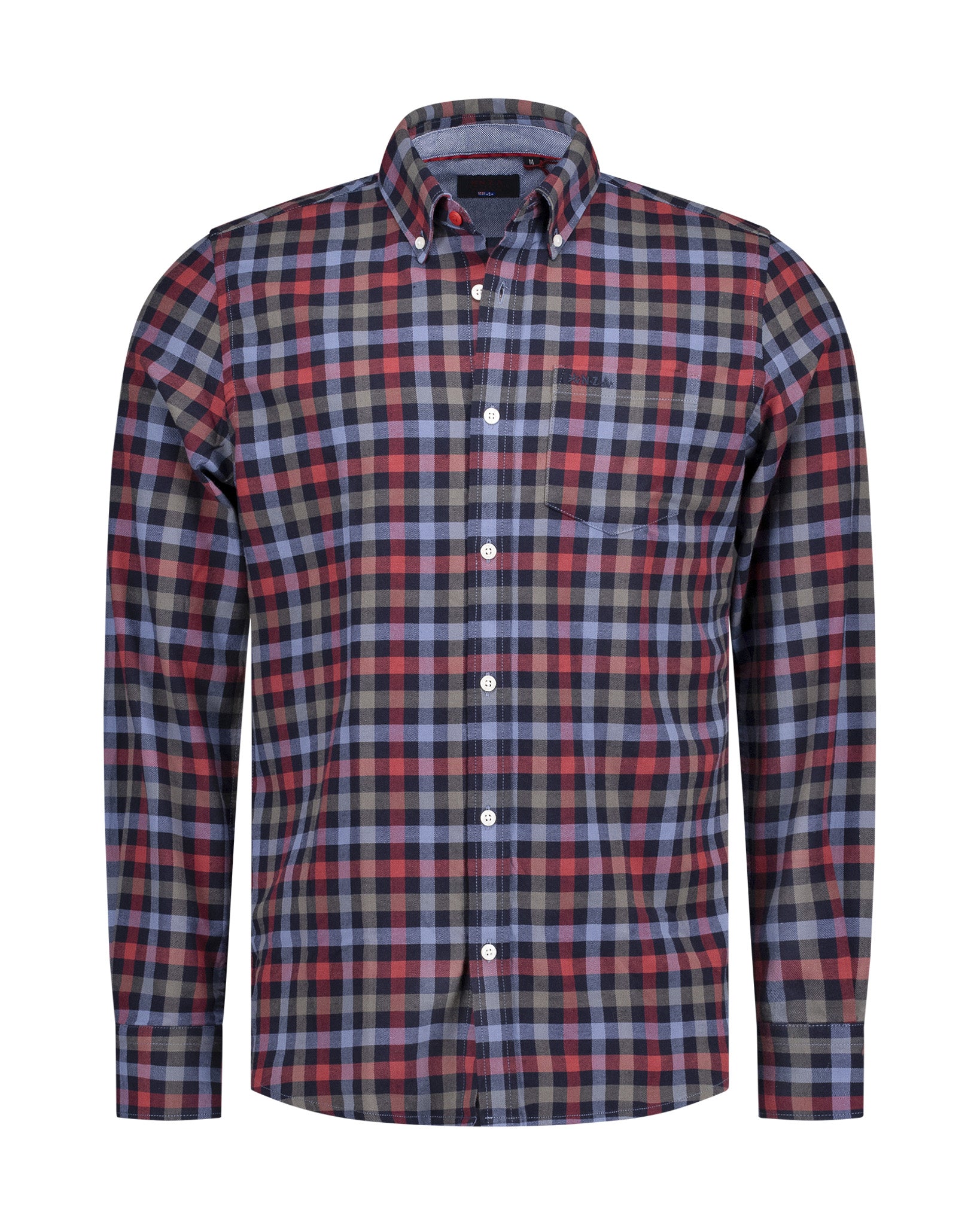 ICON NAVY CHECKED SHIRT LONG SLEEVE