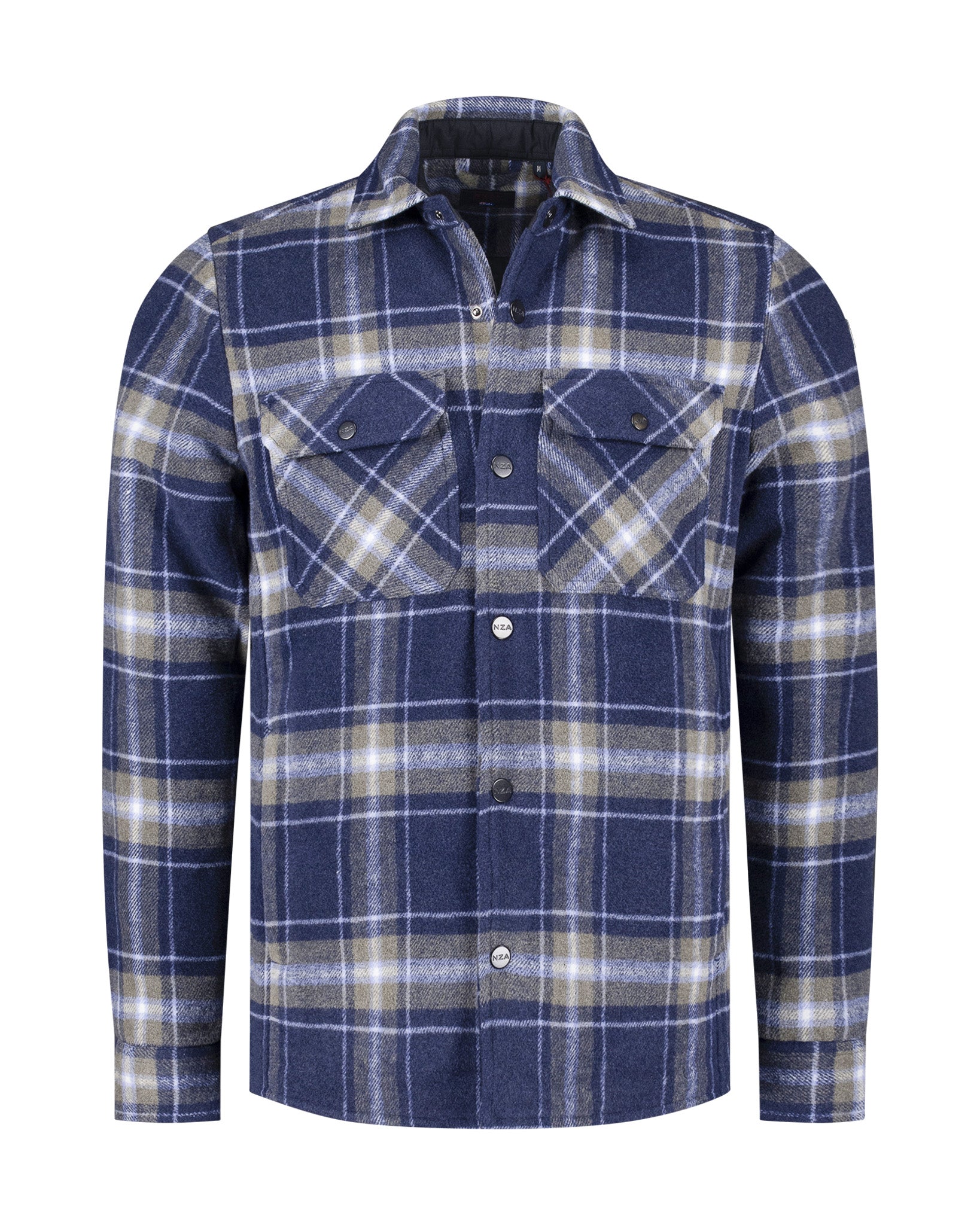 BLUE CHECKERED FLANNEL SHIRT - ICON NAVY MELANGE