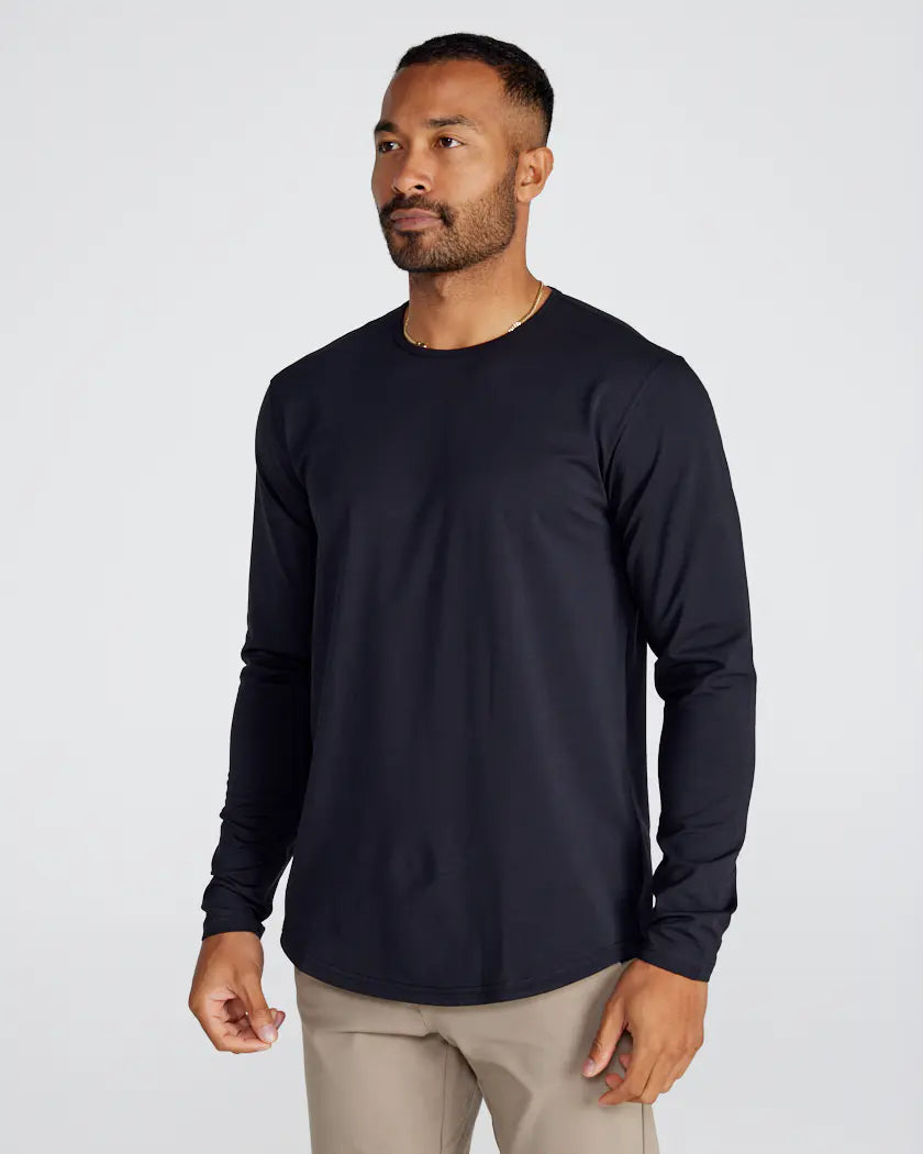 Drop-Cut Long Sleeve: LUX - Black