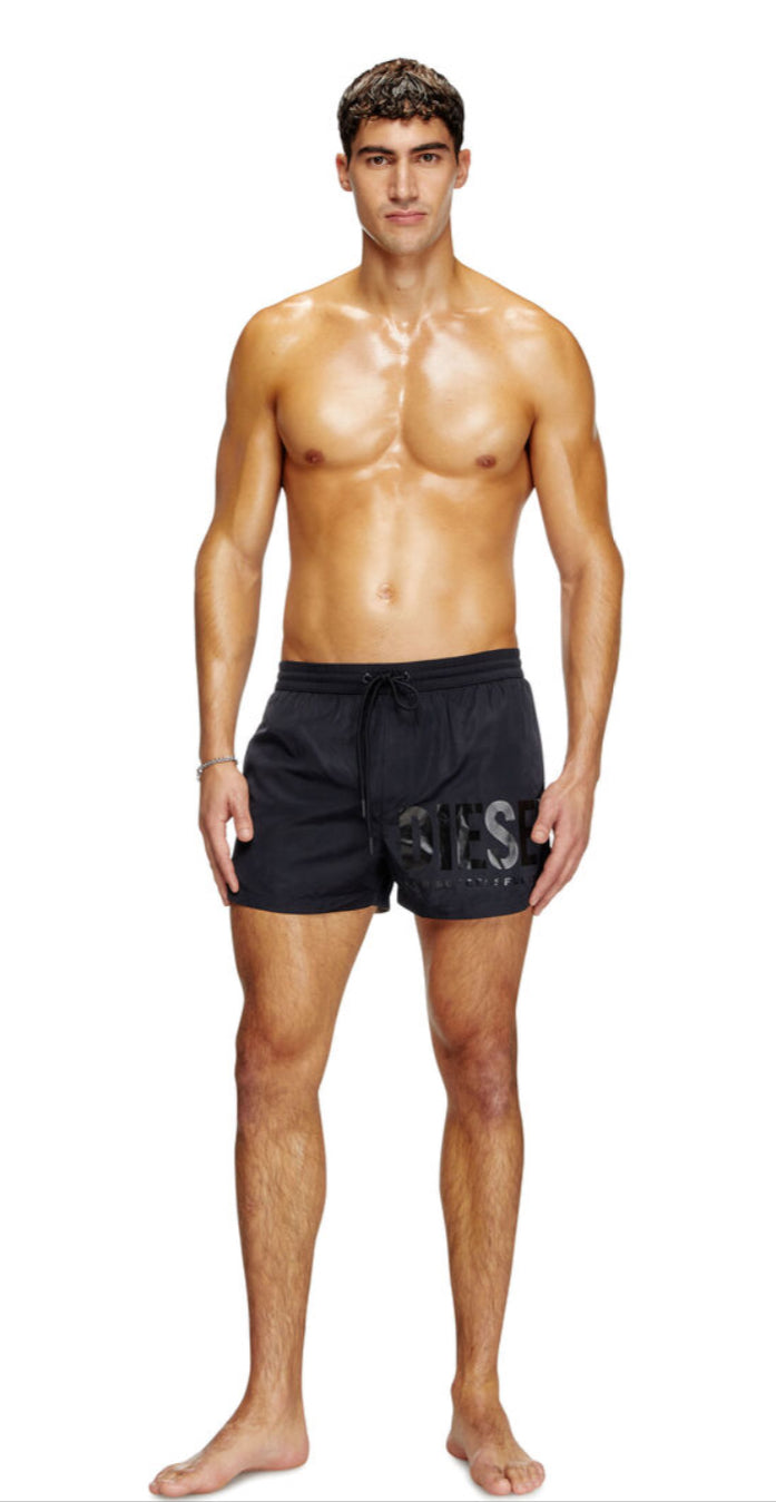 Mario-34-D-Core Swim shorts with logo print black