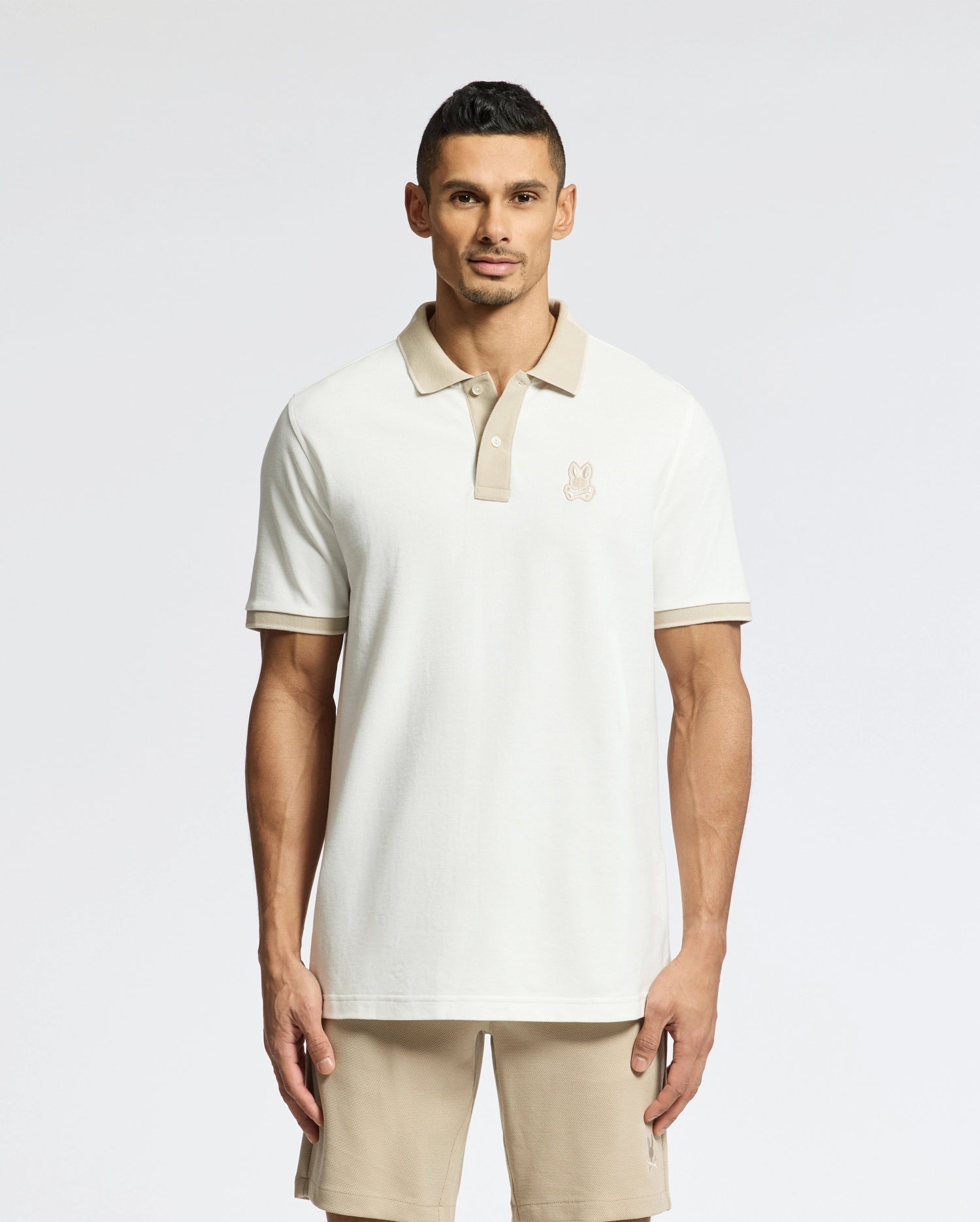 Mens New Castle Pique Polo - Ecru