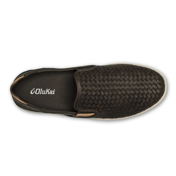 Lae'ahi Lauhala Men’s Woven Leather Shoes - Dark Java