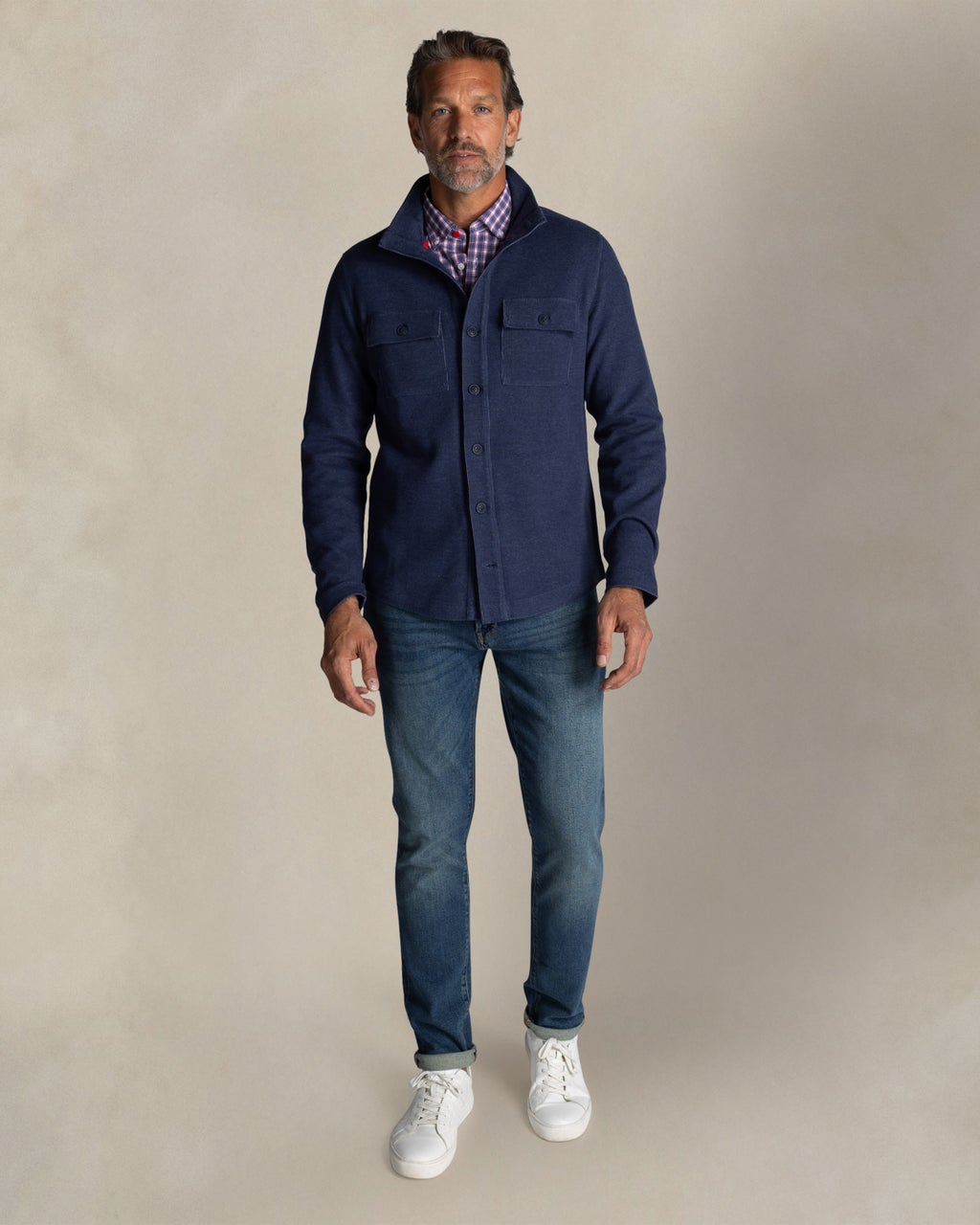 BLUE COTTON OVERSHIRT