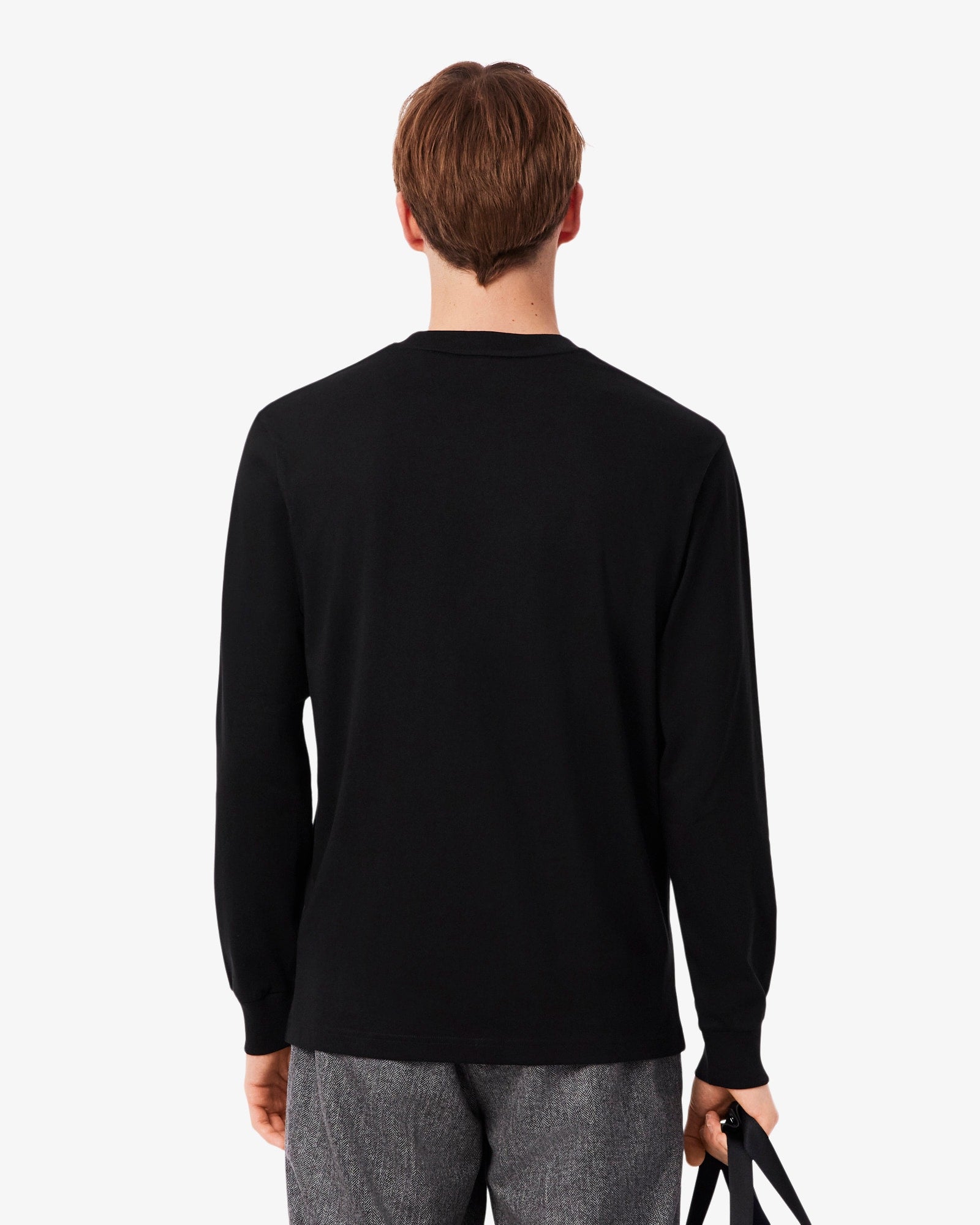 Men's Long Sleeve Cotton T-Shirt - Black
