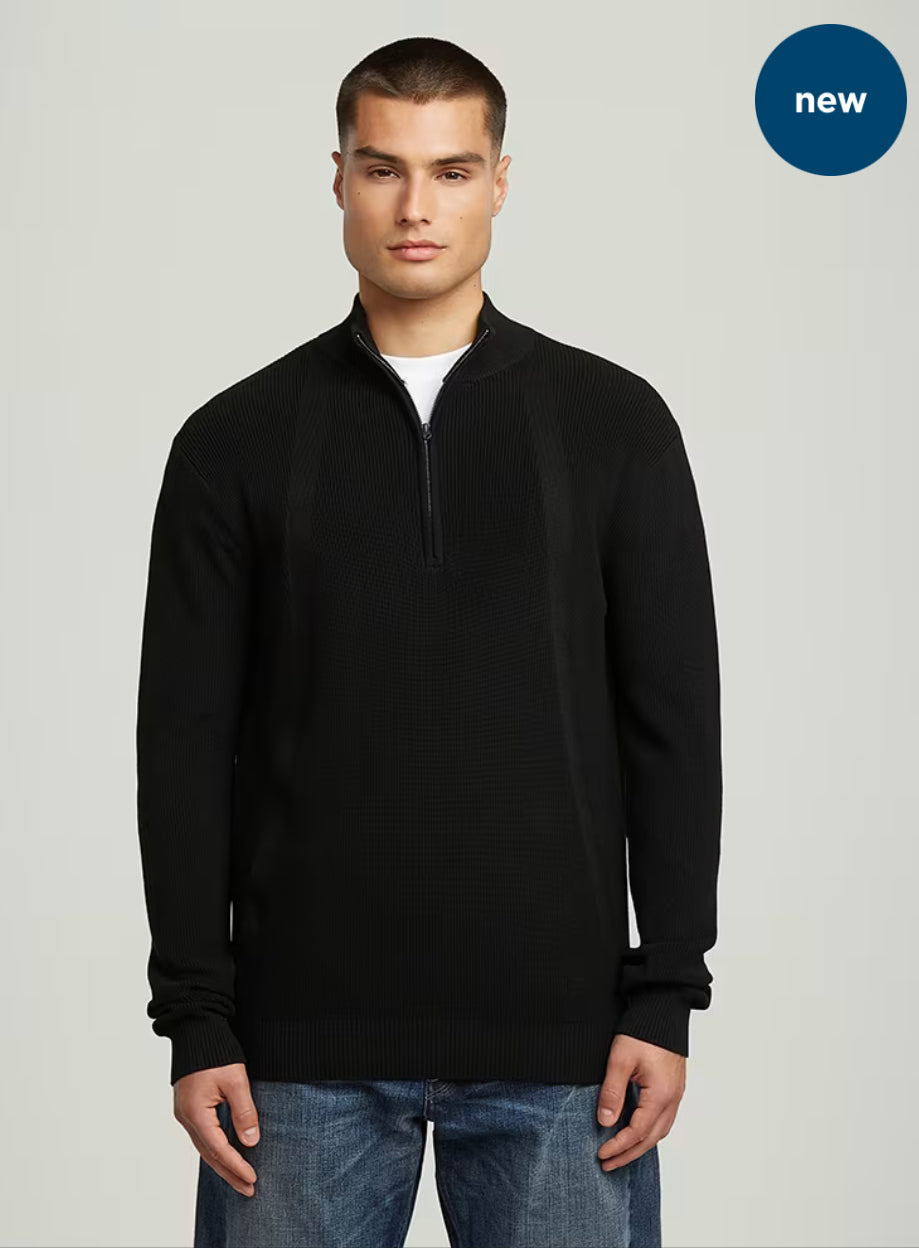 Structure Half Zip Knit - Black