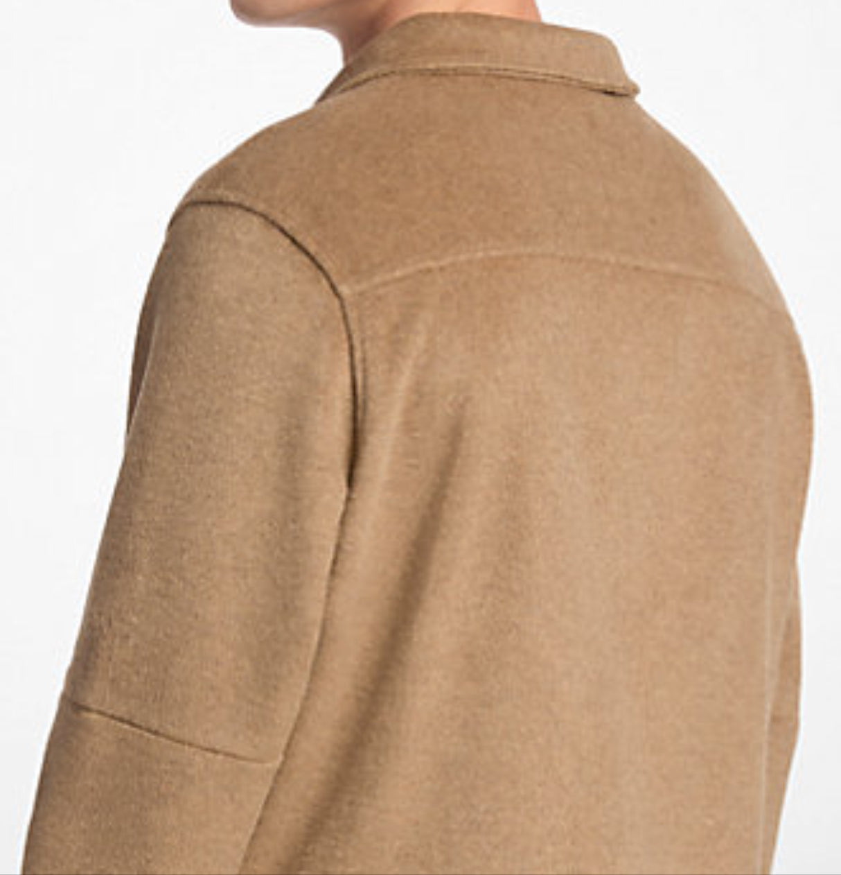 MENS Double-Knit Flannel Jacket - DARK CAMEL MELANGE