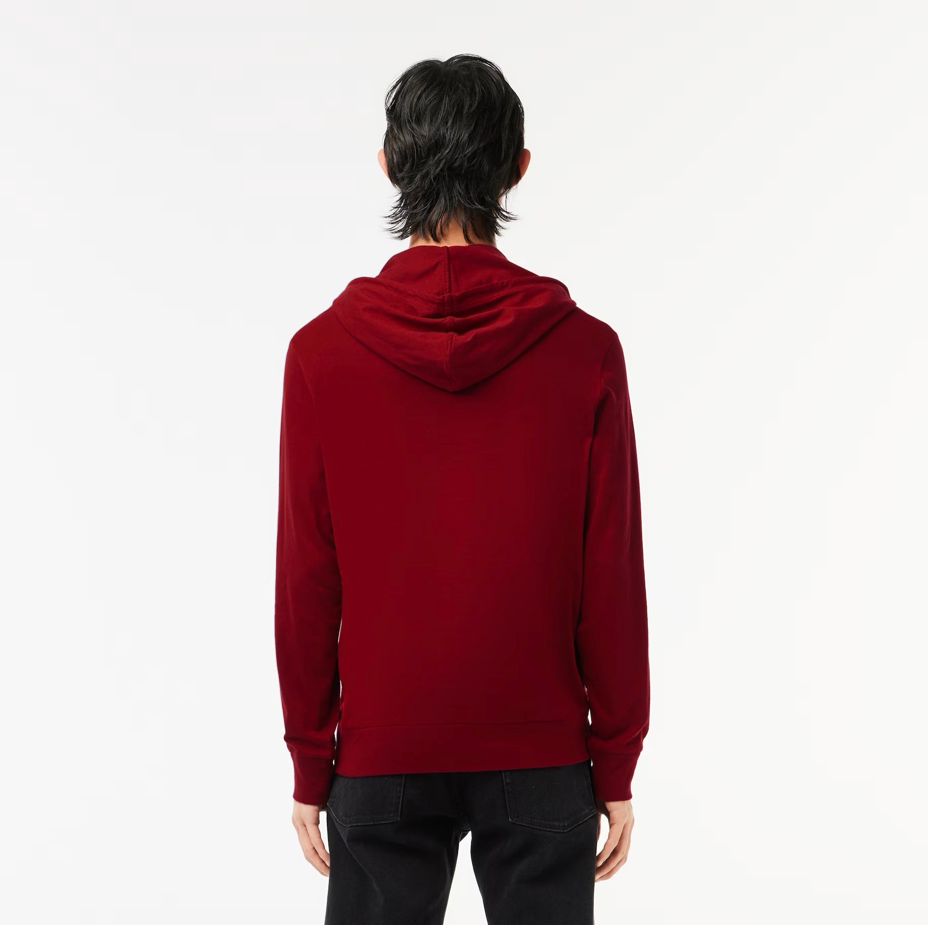 Cotton Jersey Hooded T-Shirt Burgundy