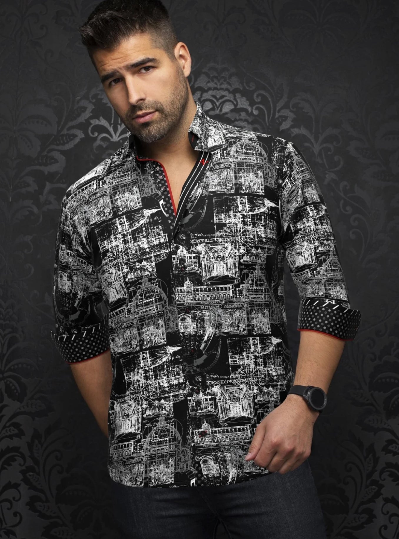 Shirt Florensio Black/White Stretch