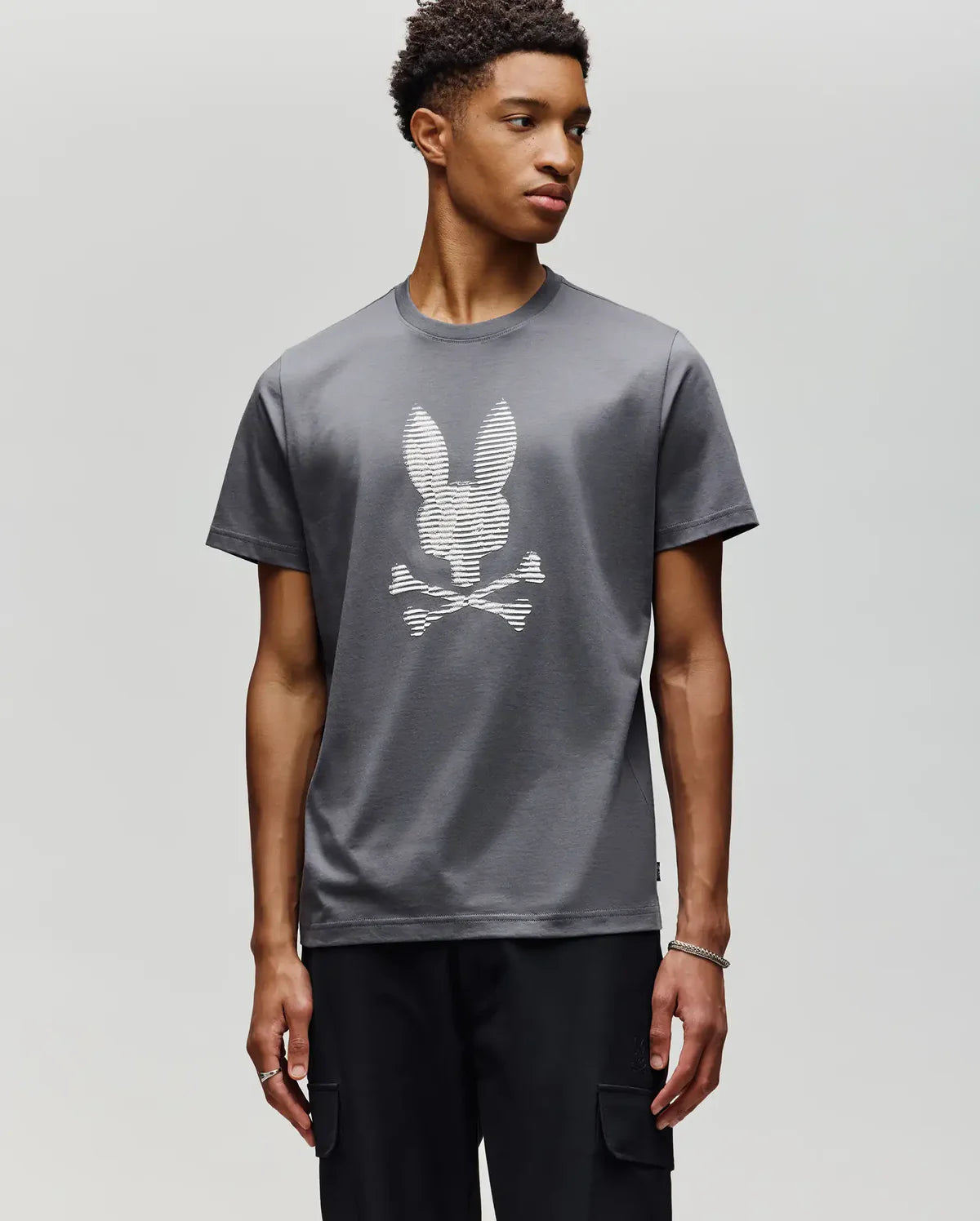 Mens Grant Bunny Graphic Tee - Blackened Pearl