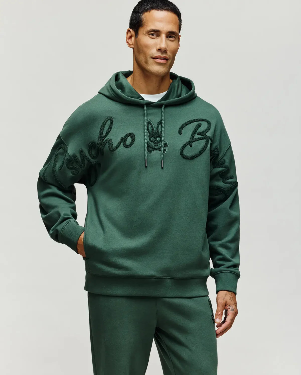 Mens Tate Chenille Hoodie - Garden Topiary