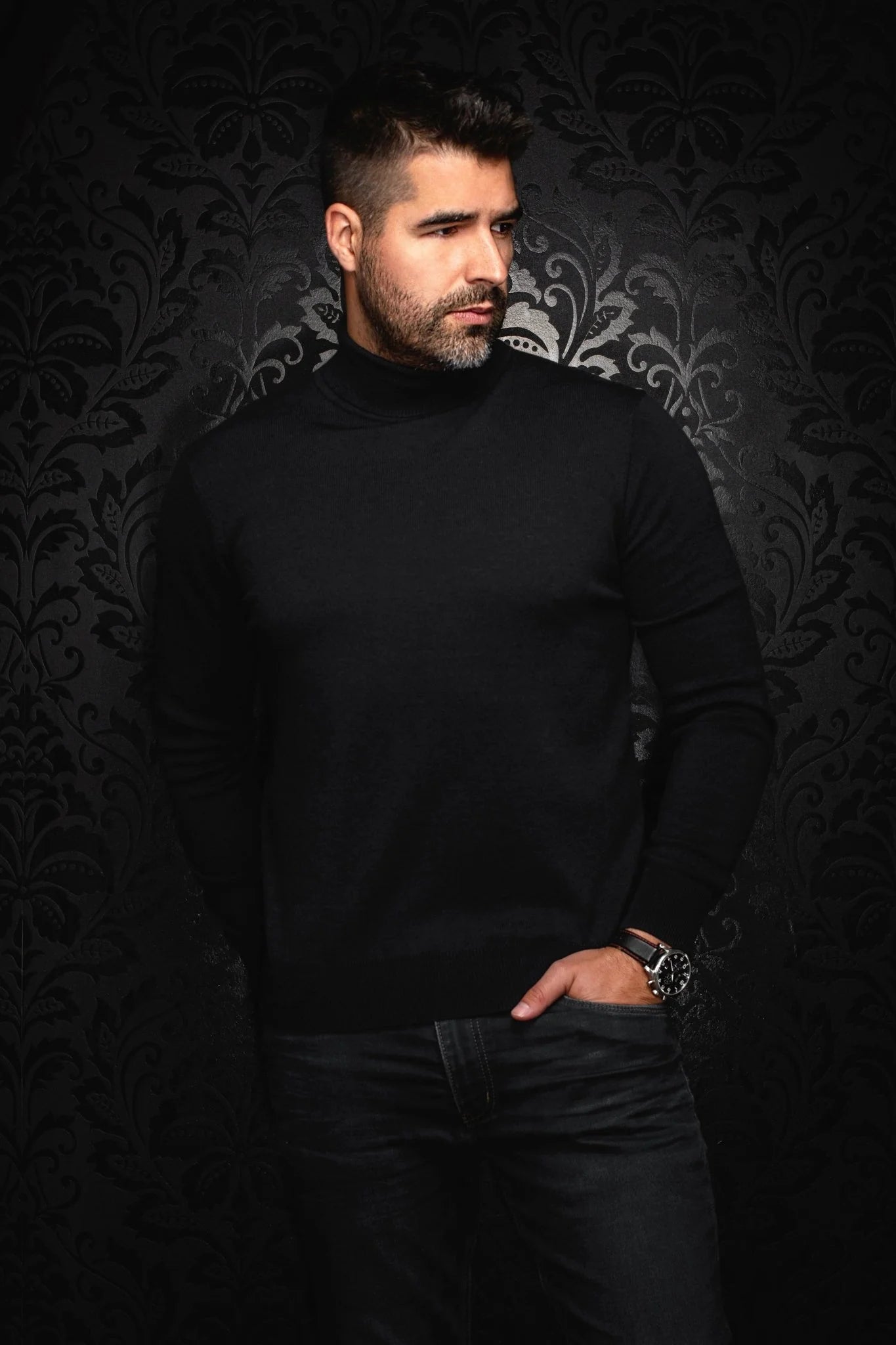 SWEATER MERINO WOOL | ARKANES, BLACK