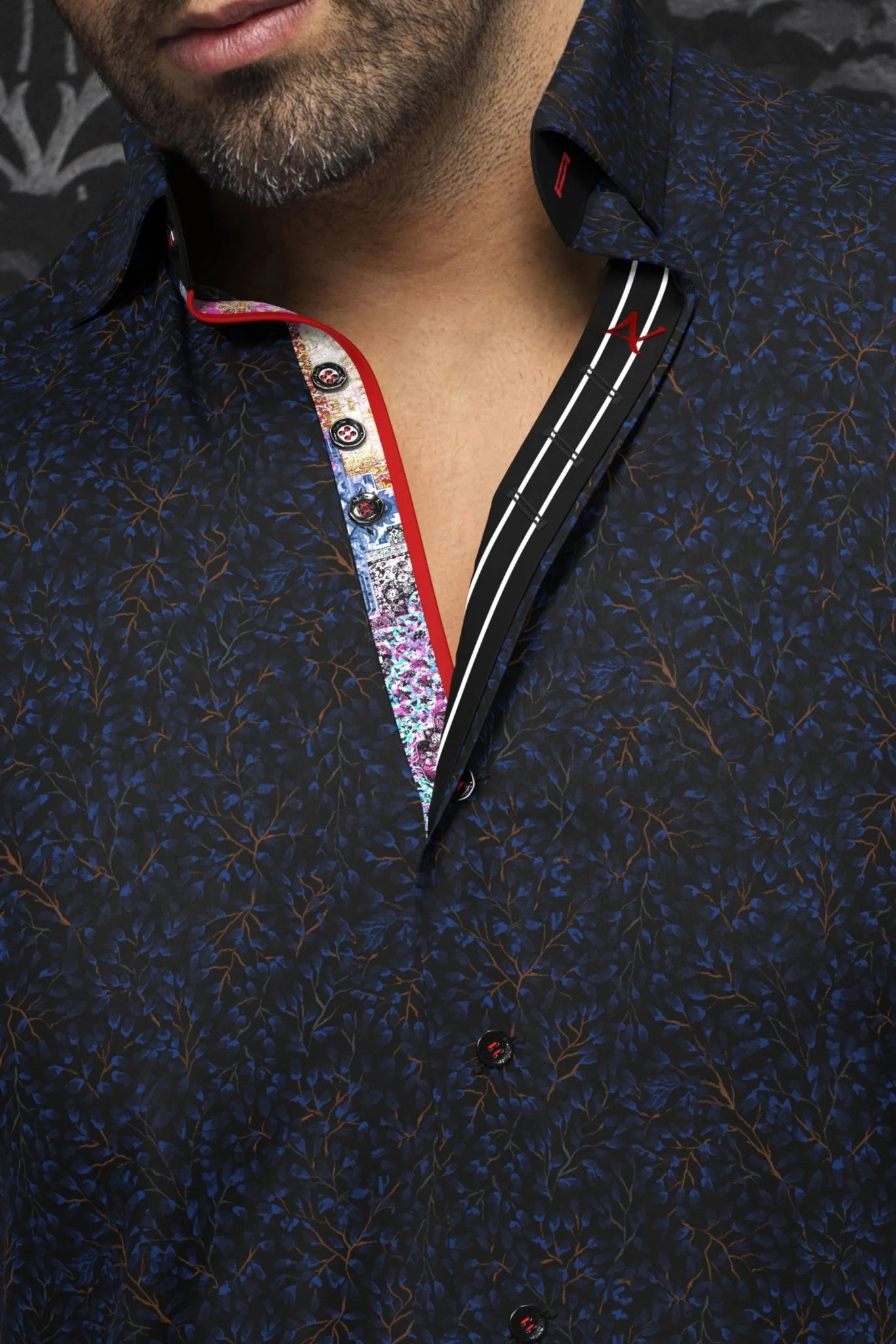 SHIRT | QUINN, BLACK ROYAL