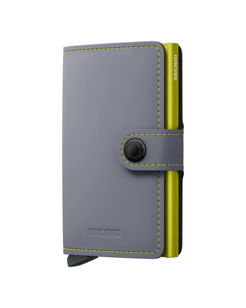 Miniwallet Matte Grey / Lime RFID Secure