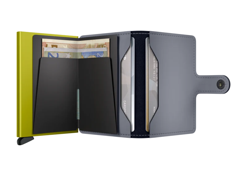 Miniwallet Matte Grey / Lime RFID Secure