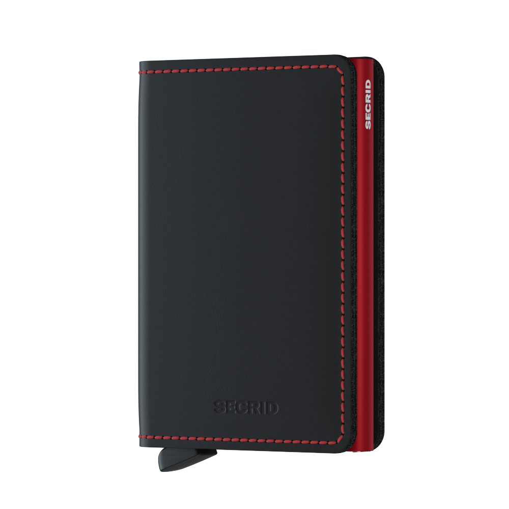 Slimwallet Matte Black/Red RFID Secure