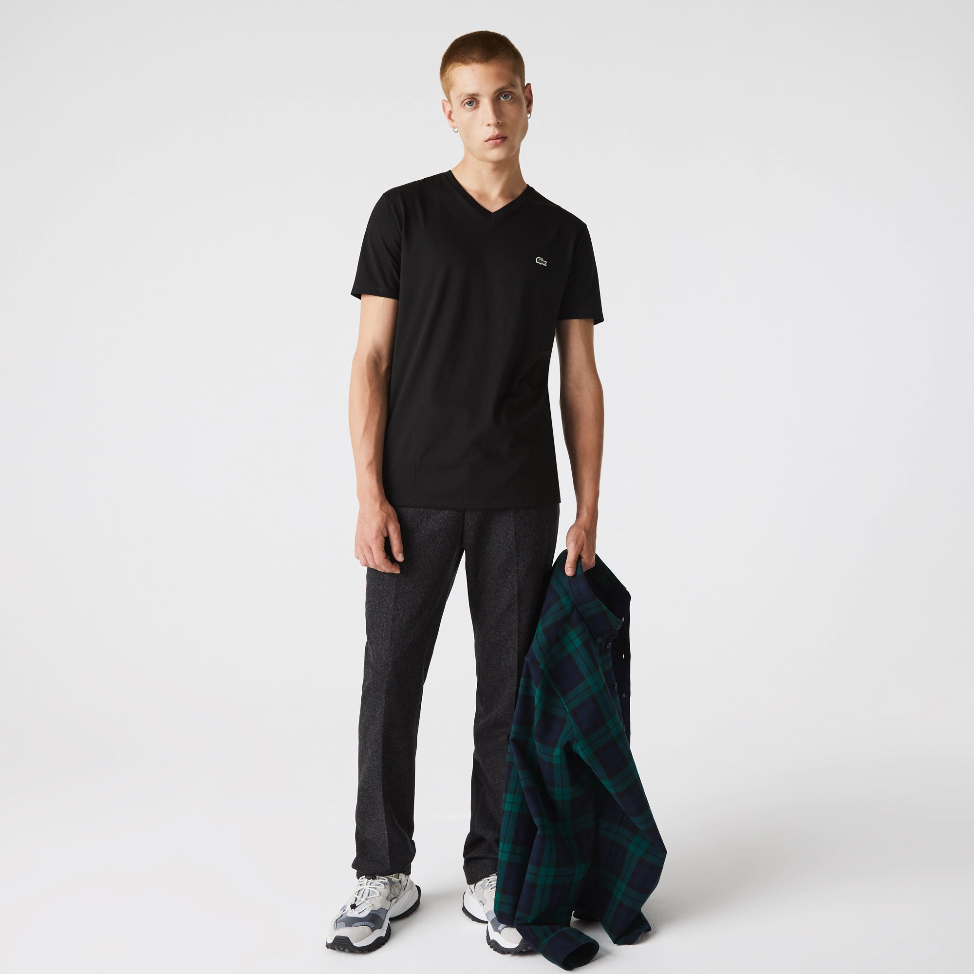 V-Neck Pima Cotton Regular fit Black