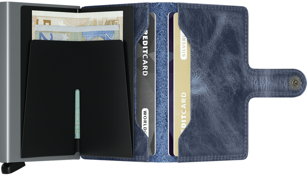 Miniwallet Vintage Blue RFID Secure