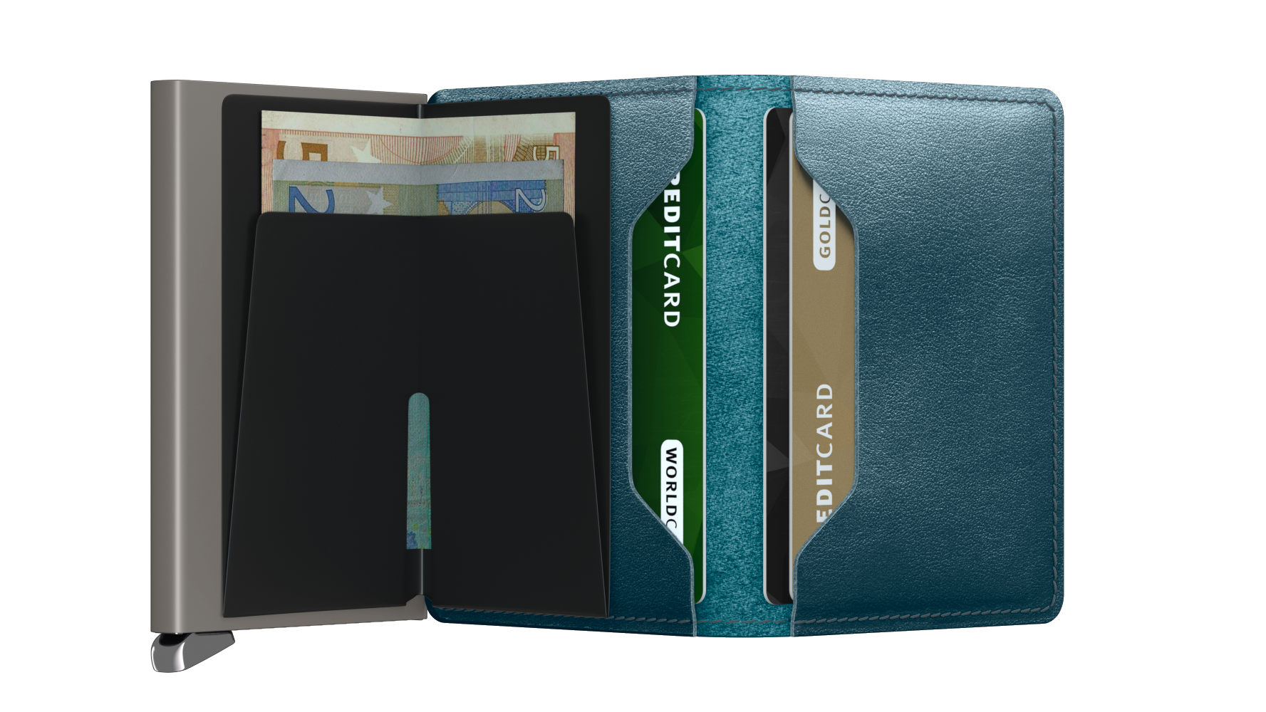 Premium Slimwallet Dusk Teal RFID Secure
