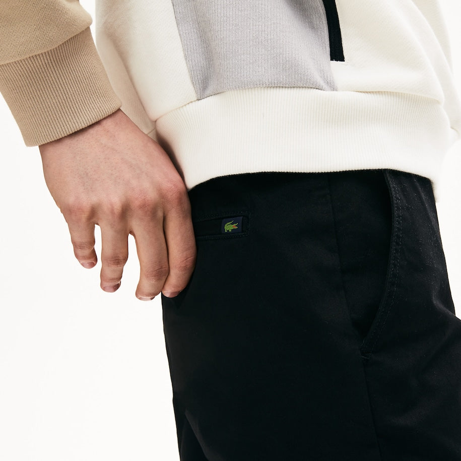 Slim Fit Stretch Gabardine Chino Pants Black