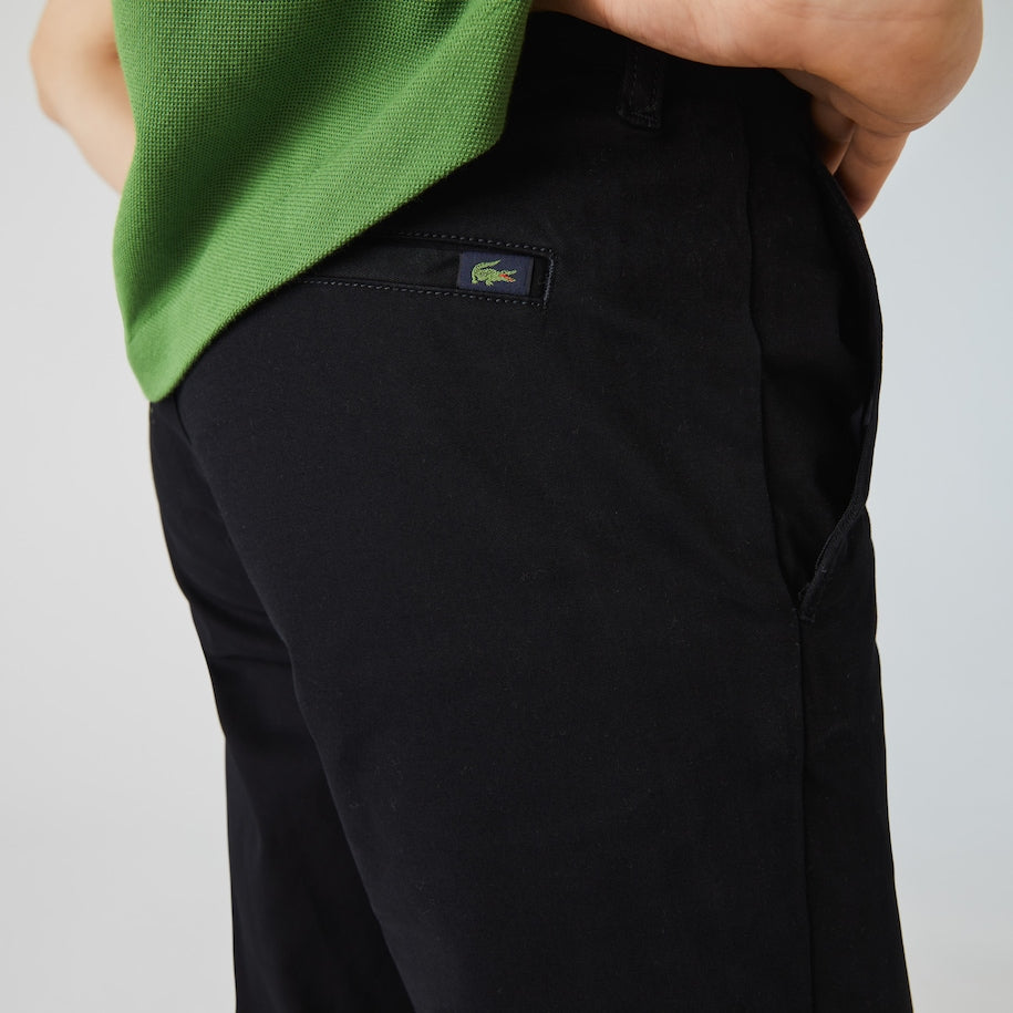 Slim Fit Stretch Gabardine Chino Pants Black