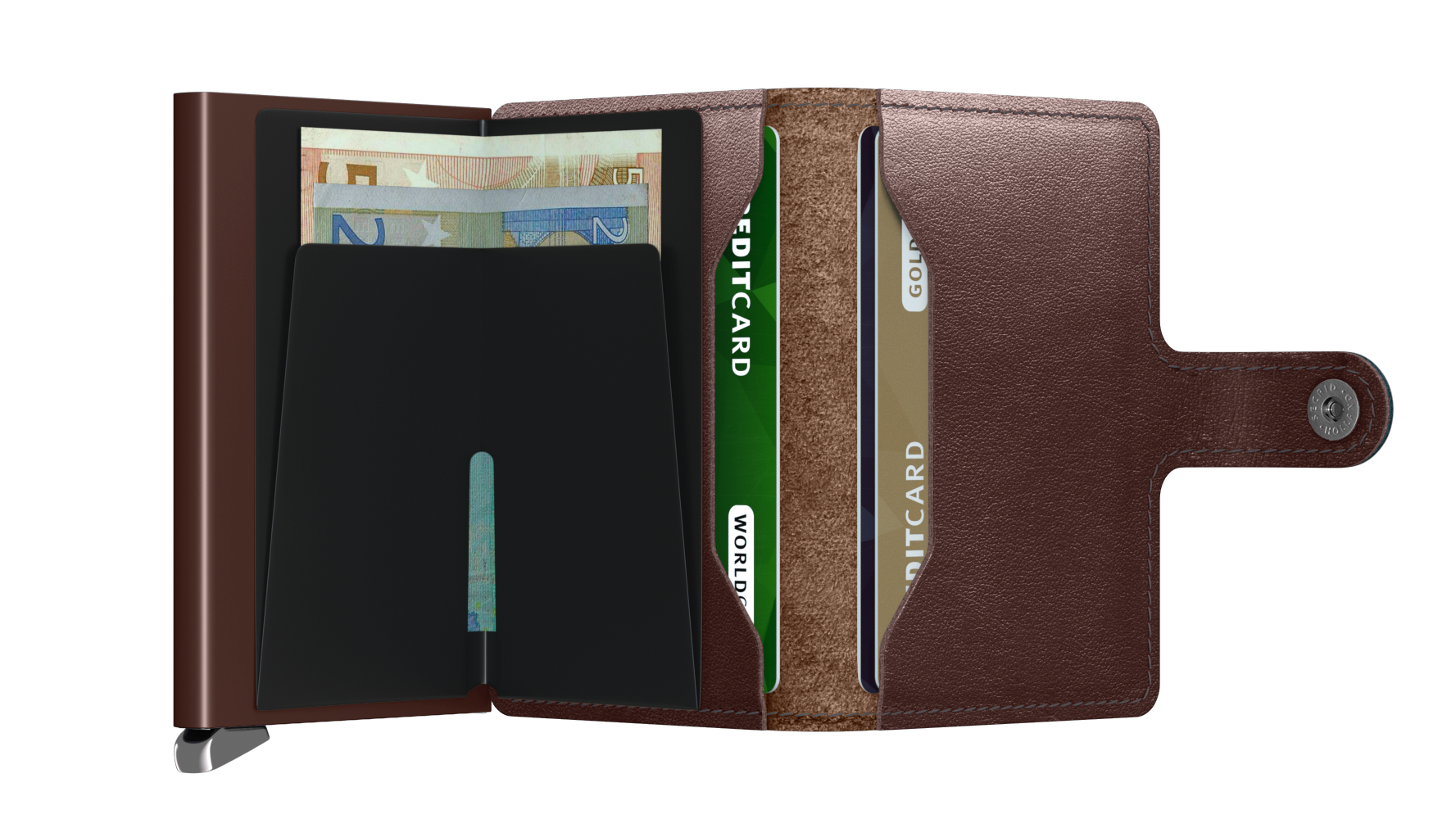 Premium Miniwallet Dusk Dark Brown RFID Secure