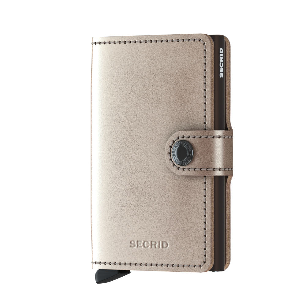 Miniwallet Metallic Champagne/Brown RFID Secure