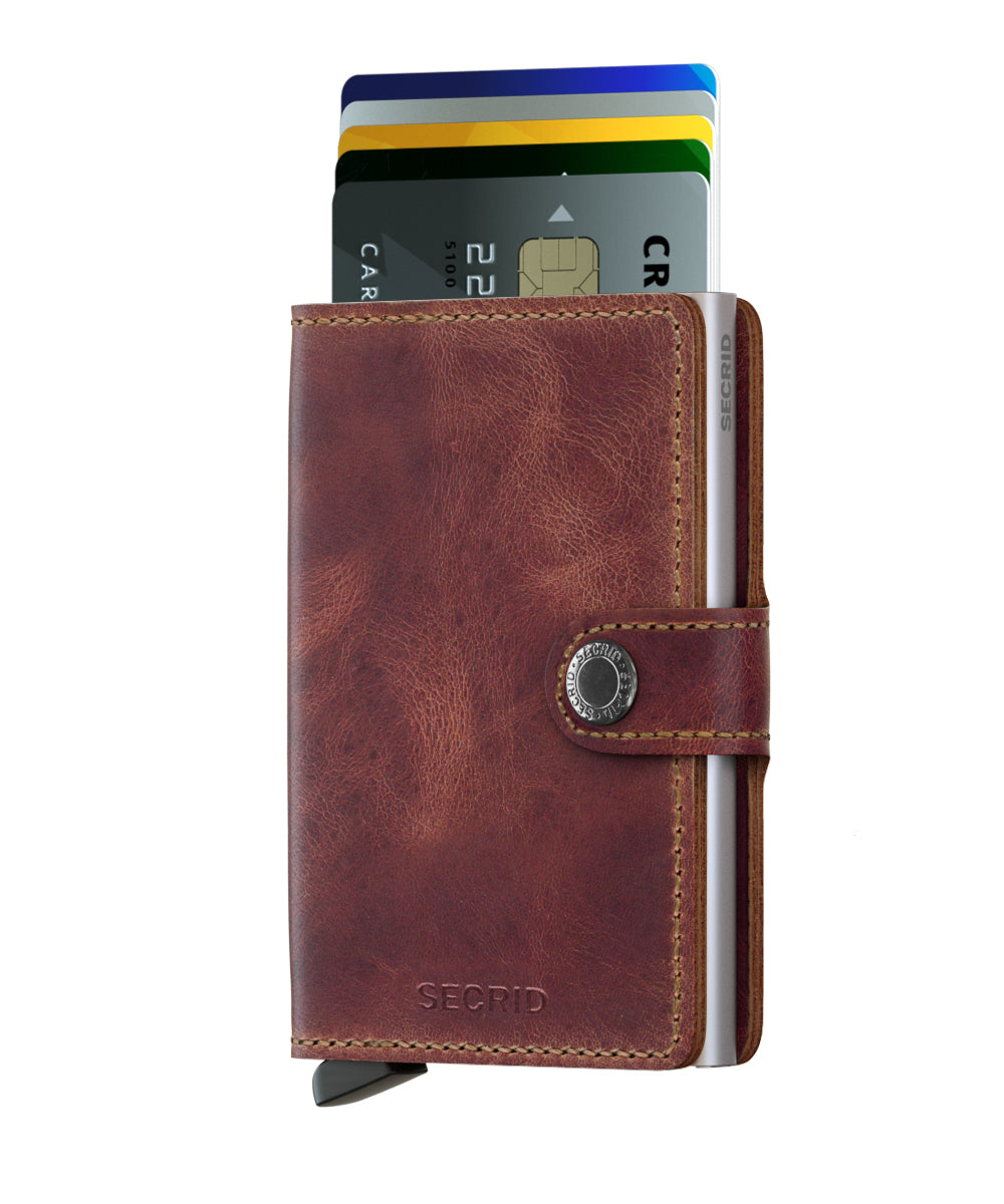 Miniwallet Vintage Brown RFID Secure