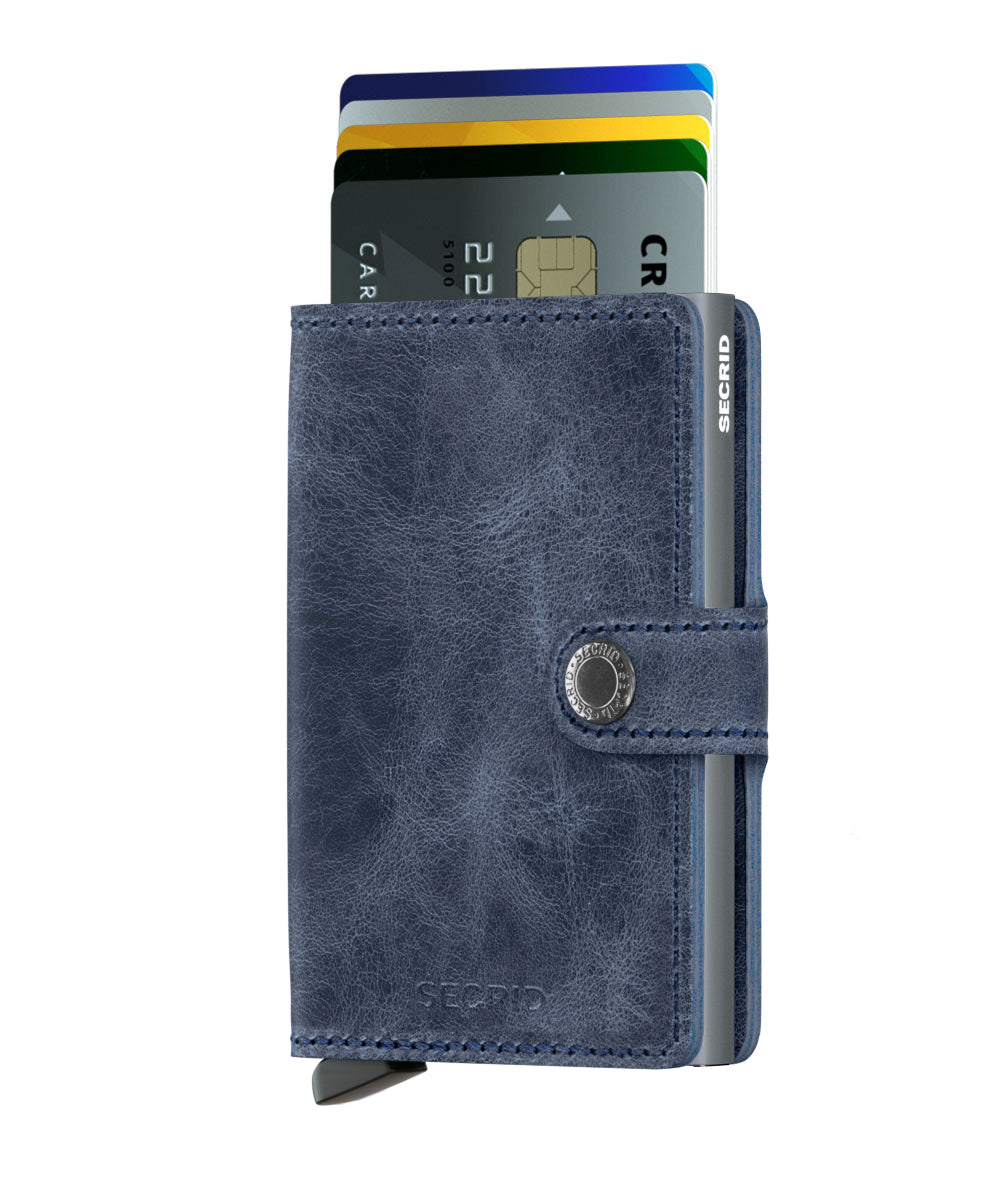 Miniwallet Vintage Blue RFID Secure