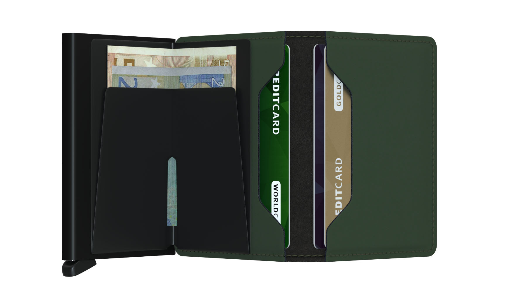 Slimwallet Matte Green/Black RFID Secure