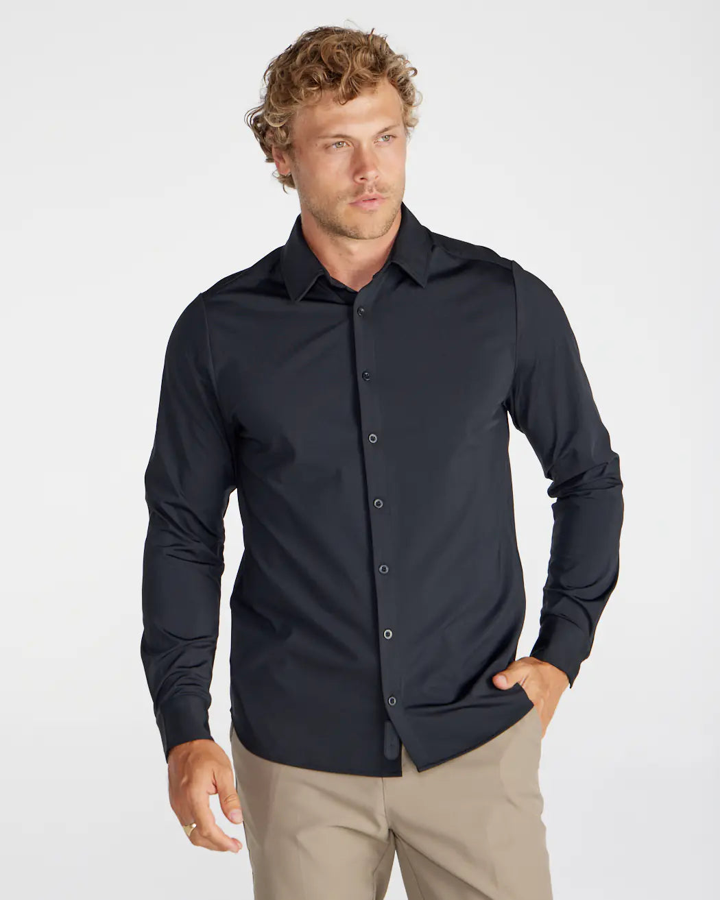 Executive Stretch 2.0 Long Sleeve Button Down - Black