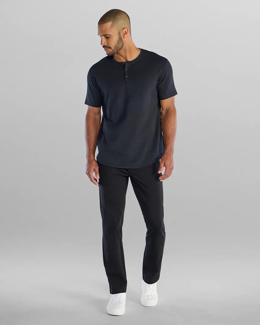 Henley Drop-Cut: LUX - Black