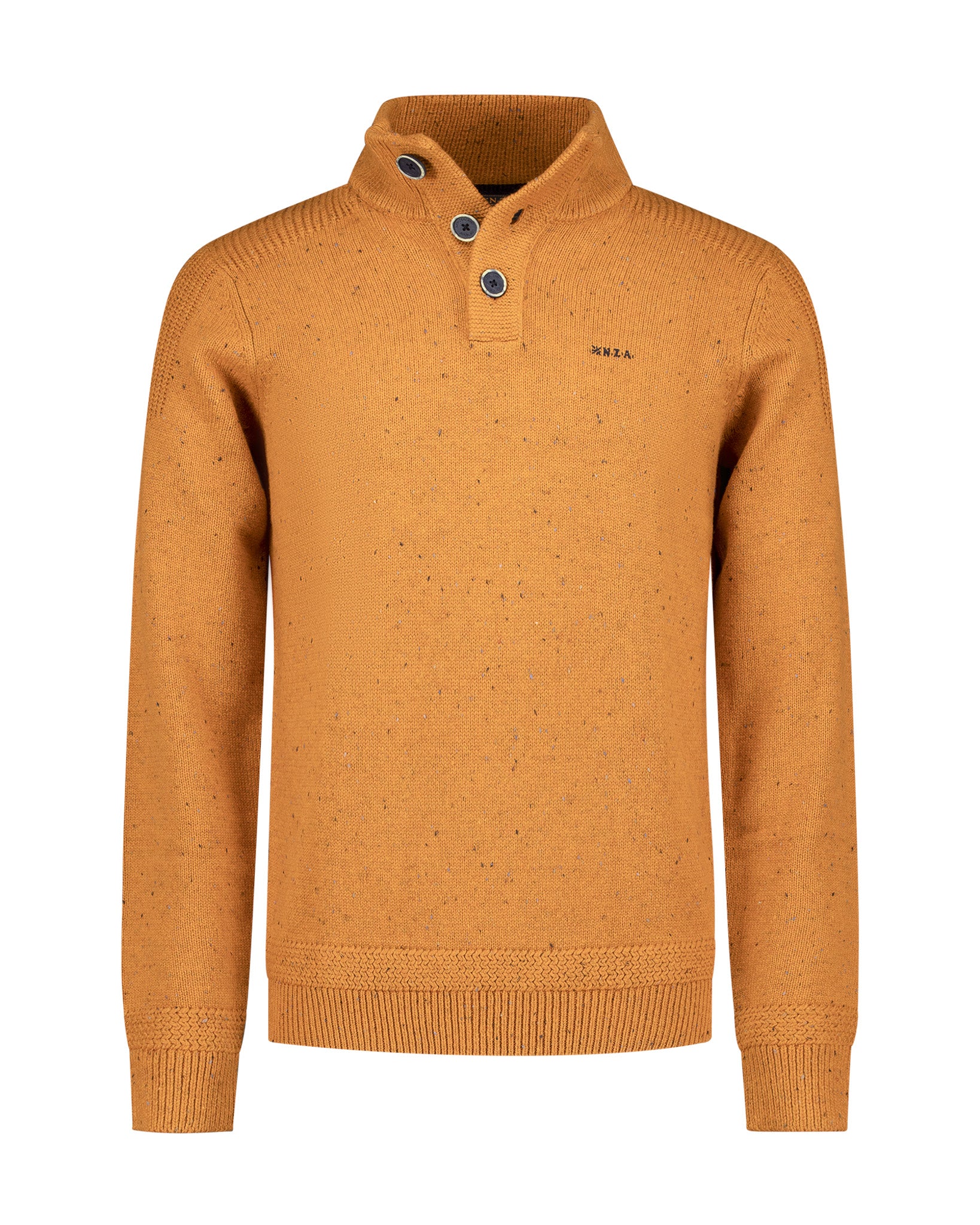 HALF-BUTTON SWEATER - AUTUMN ORANGE