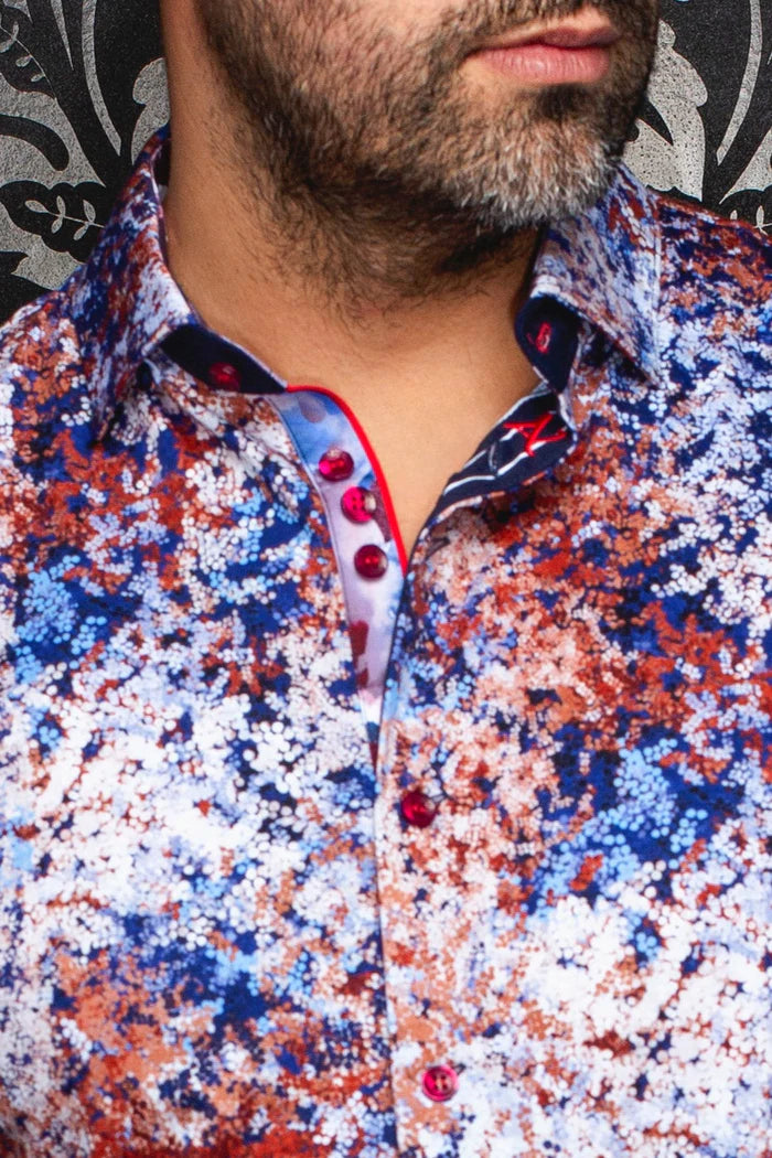 SHIRT | CONFETTI, RUST BLUE