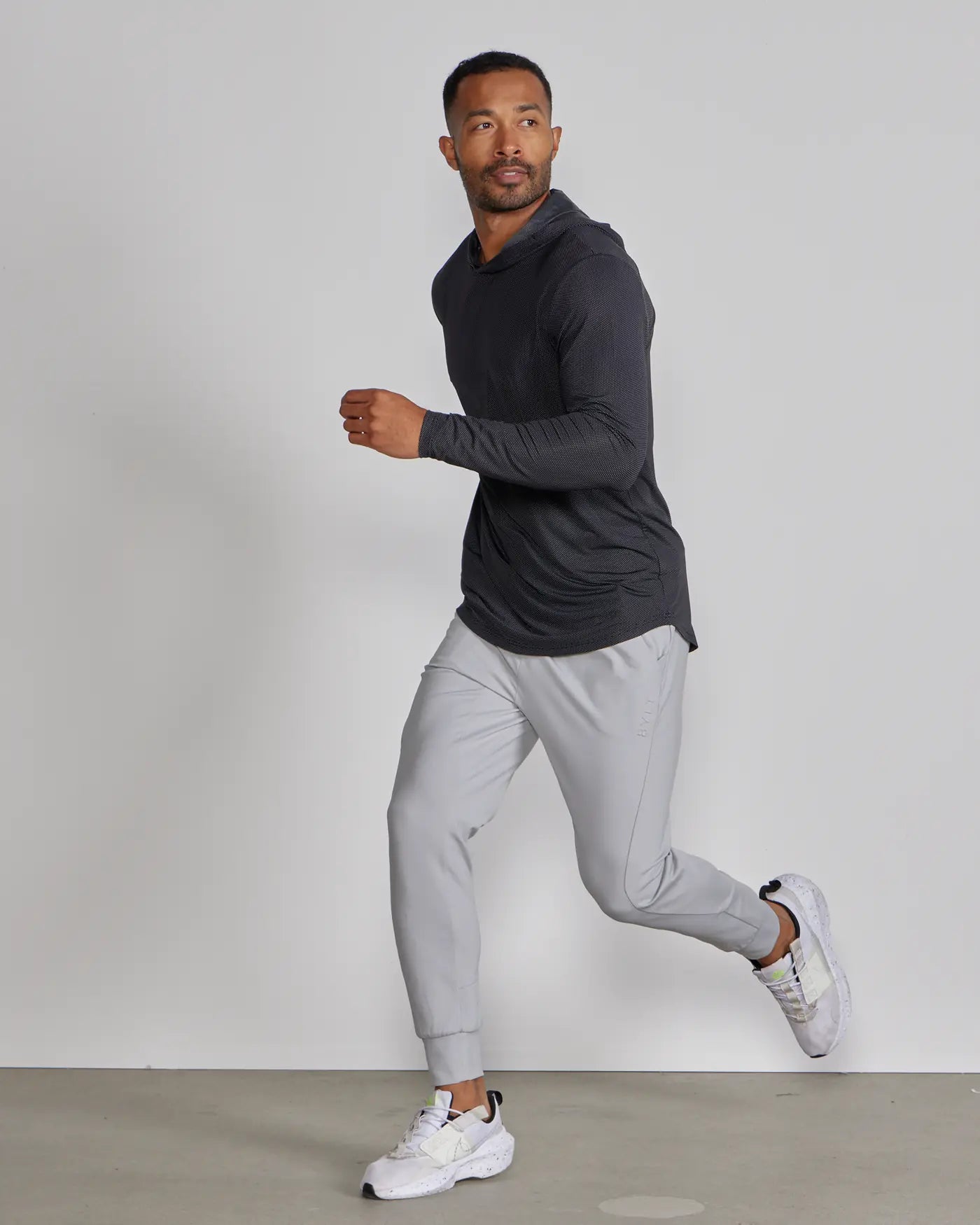 Pulse Pullover Drop-Cut Hoodie - Black