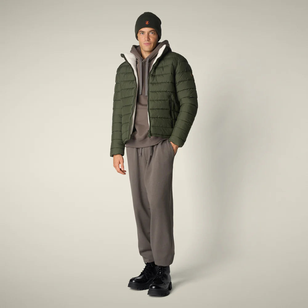 Men's Animal free puffer Jacket YANNICK in dusty olive
