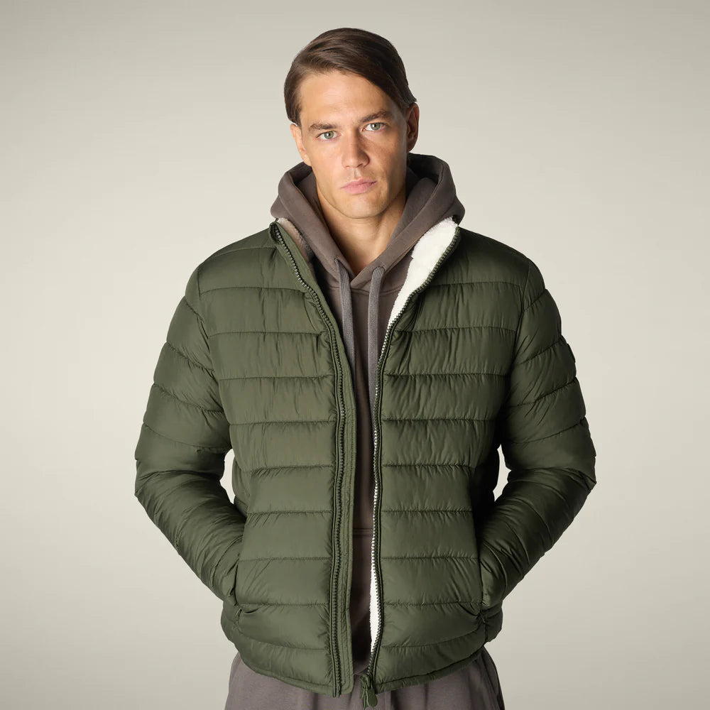 Men's Animal free puffer Jacket YANNICK in dusty olive