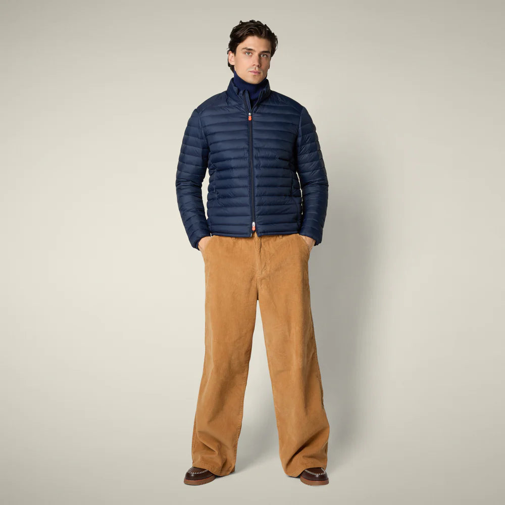 Men's animal free Puffer Jacket mod. Alexander - Navy Blue