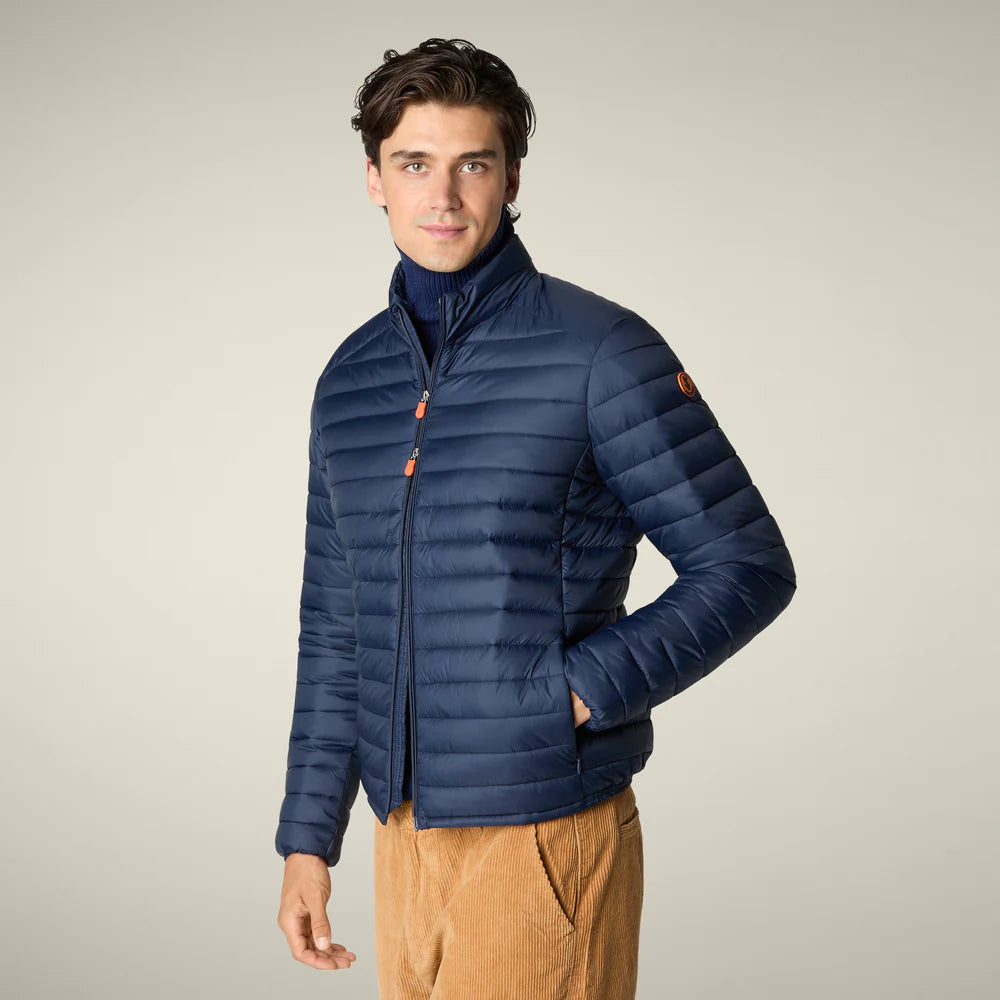 Men's animal free Puffer Jacket mod. Alexander - Navy Blue