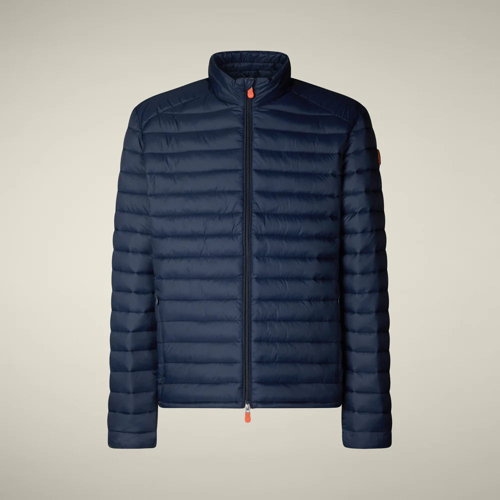 Men's animal free Puffer Jacket mod. Alexander - Navy Blue