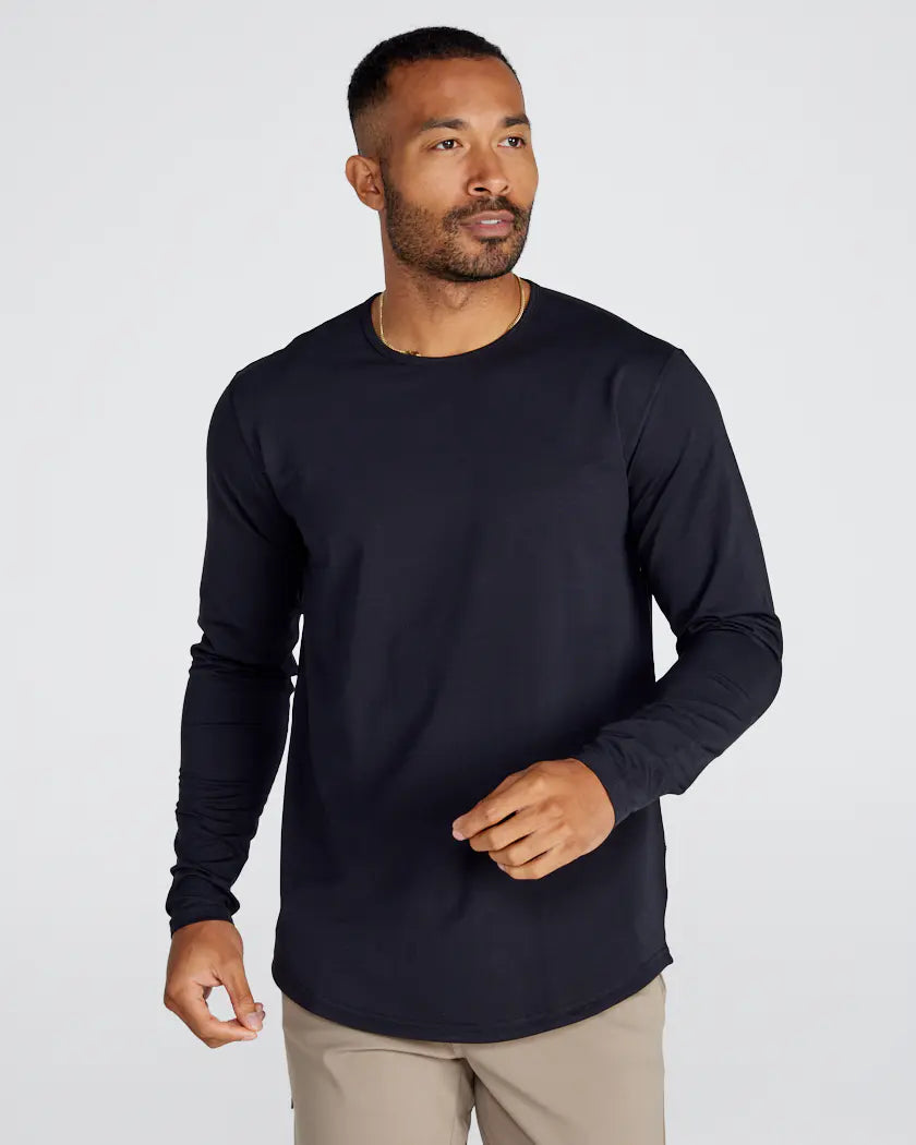 Drop-Cut Long Sleeve: LUX - Black