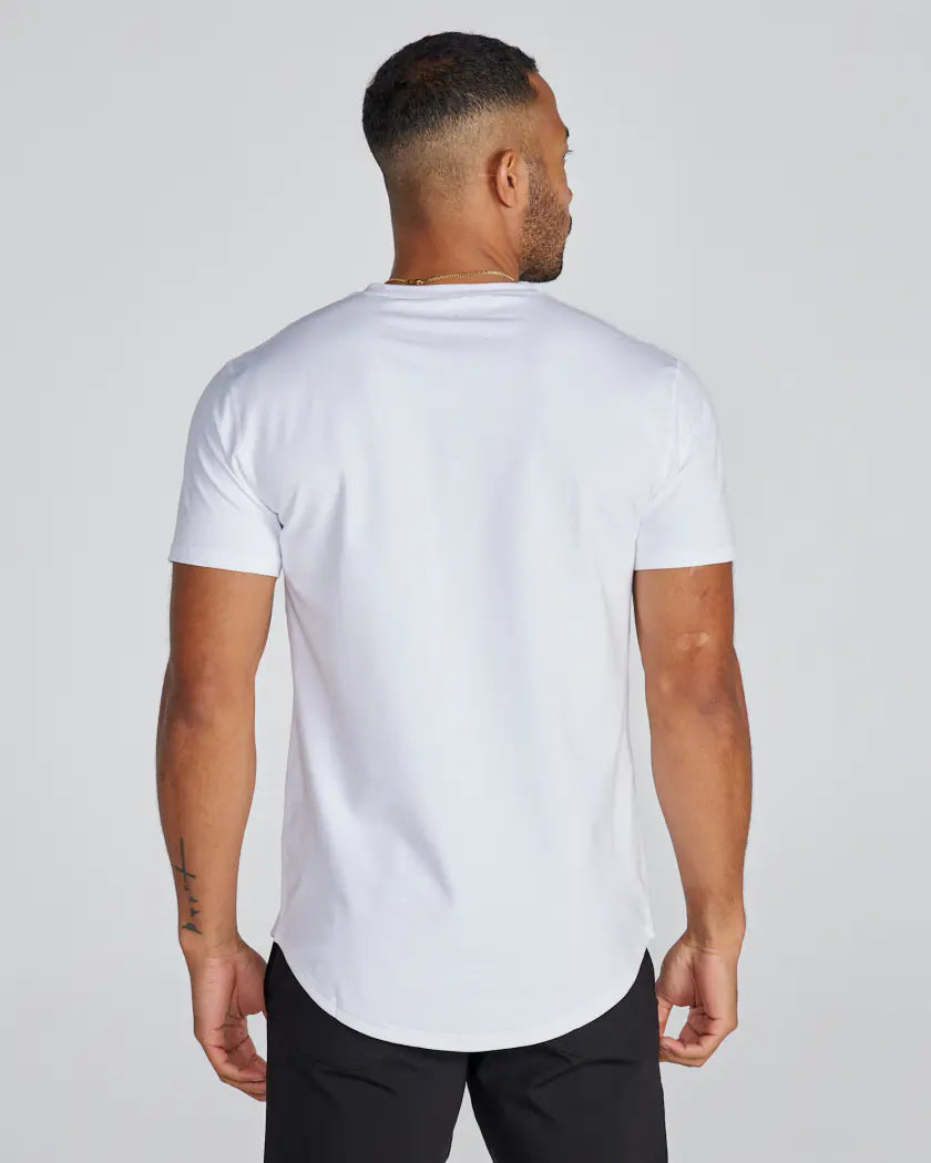 Drop-Cut V-Neck: LUX - White