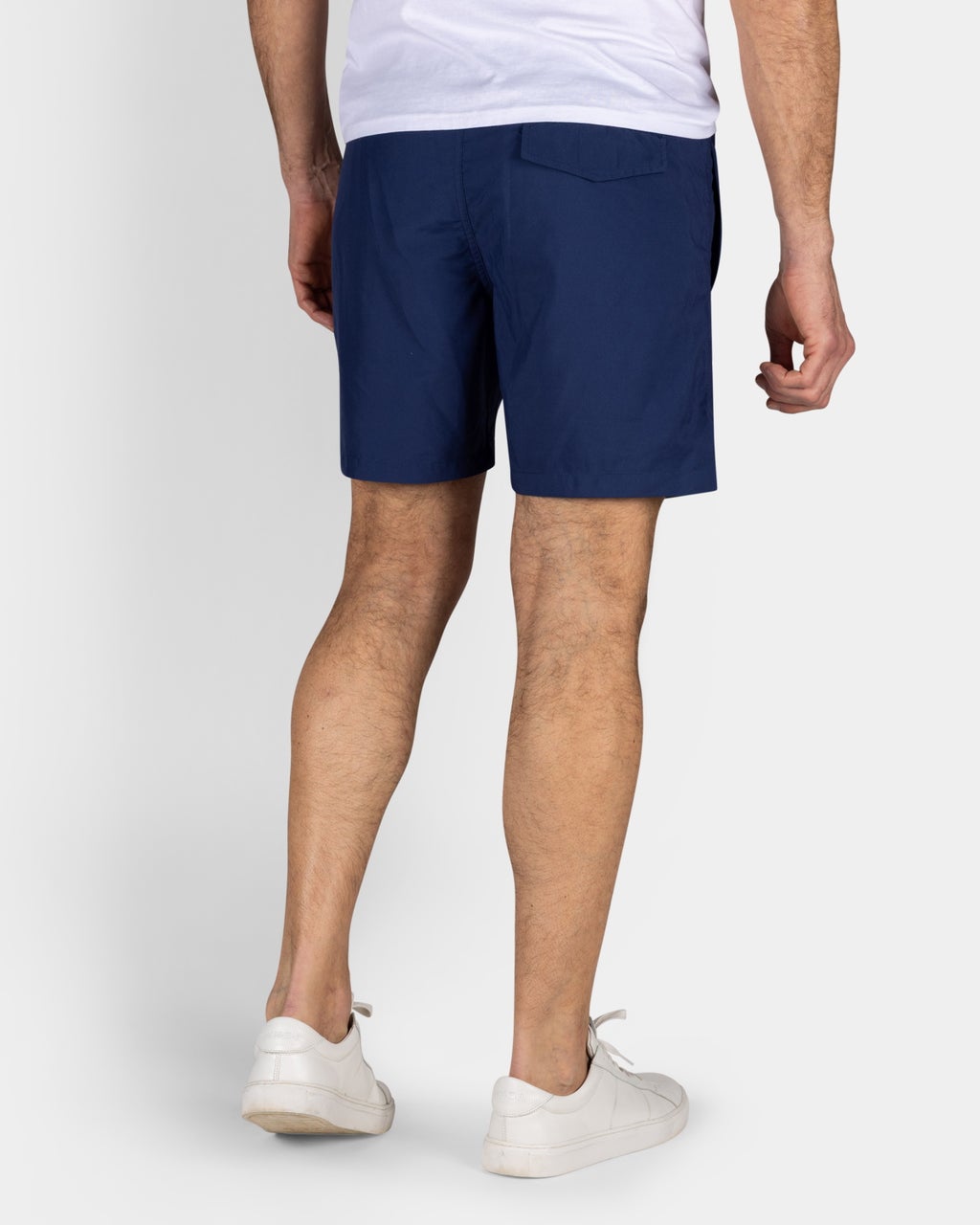SOLID NAVY SWIM SHORTS WITH PINK DETAILS