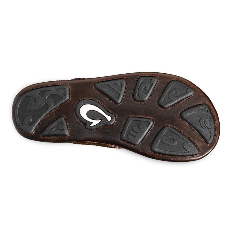 Mea Ola Men’s Leather Beach Sandals - Dark Java