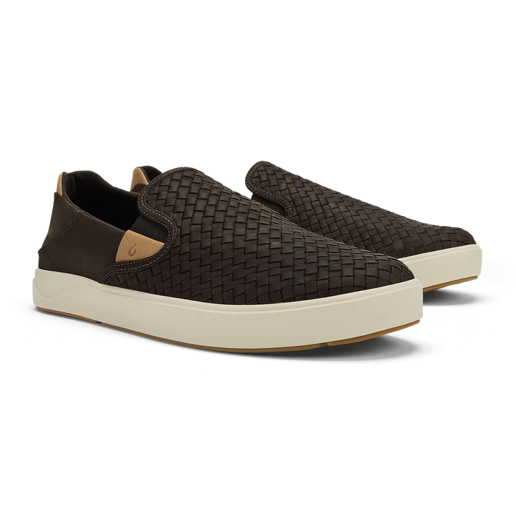 Lae'ahi Lauhala Men’s Woven Leather Shoes - Dark Java