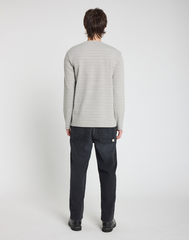 MEN'S T-SHIRT LONG SLEEVES CREAMSTRIP