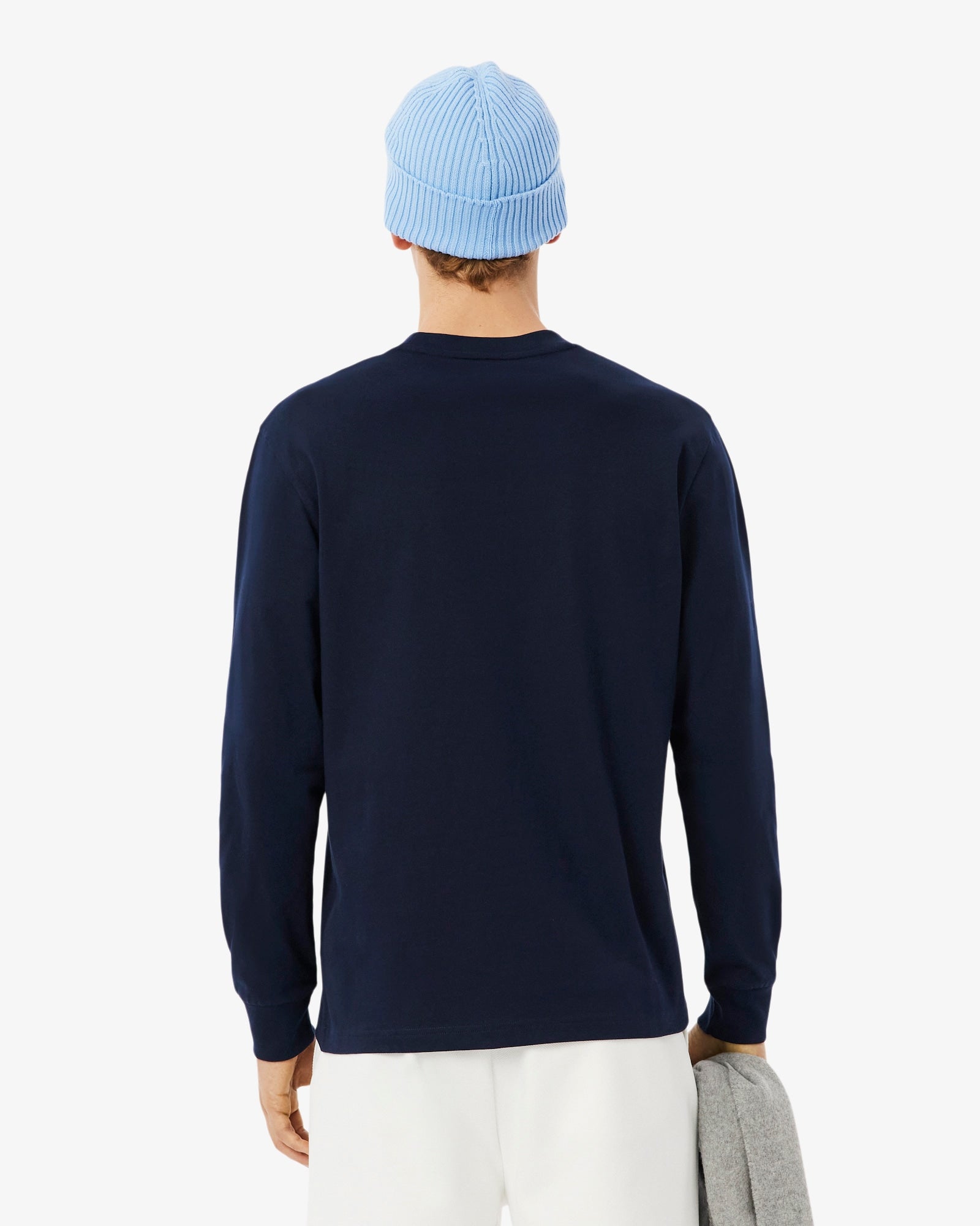 Men's Long Sleeve Cotton T-Shirt - Navy Blue